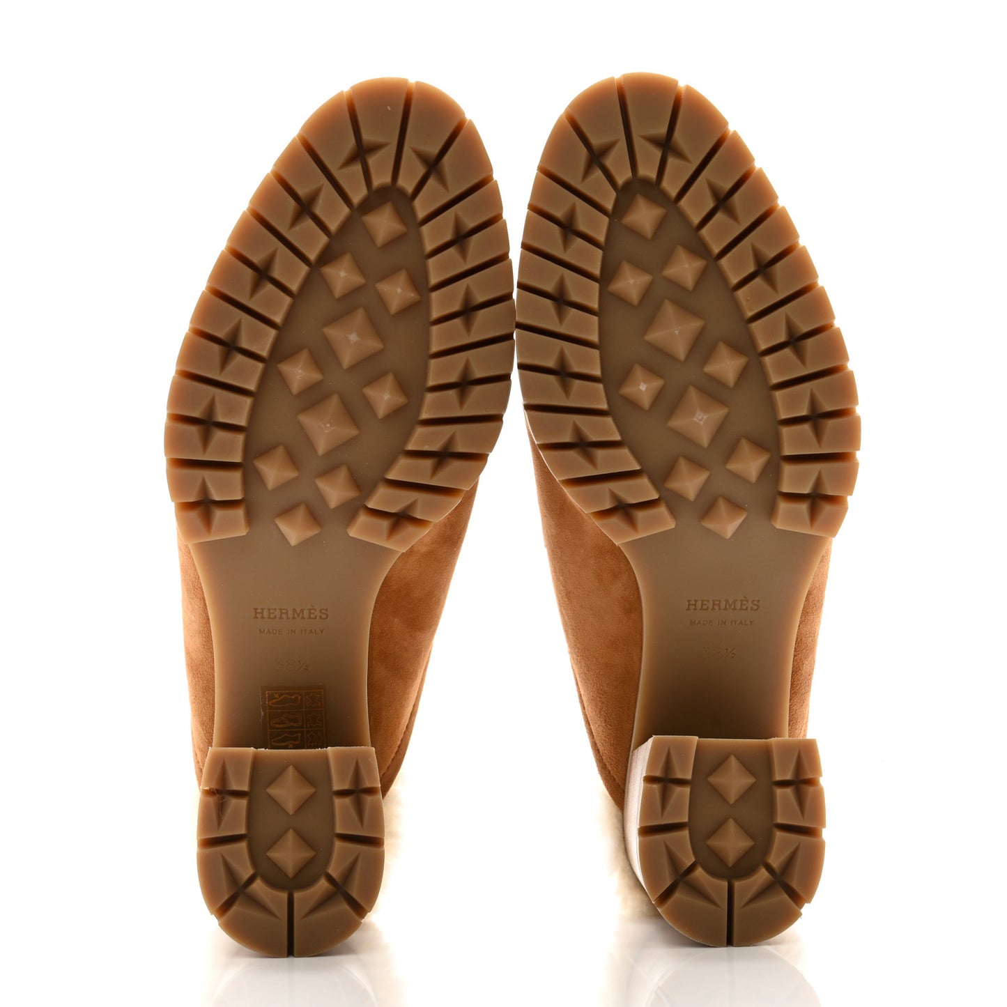 Suede Goatskin Woolskin Flore 60 Mules 38.5 Brun Amourette Ecru