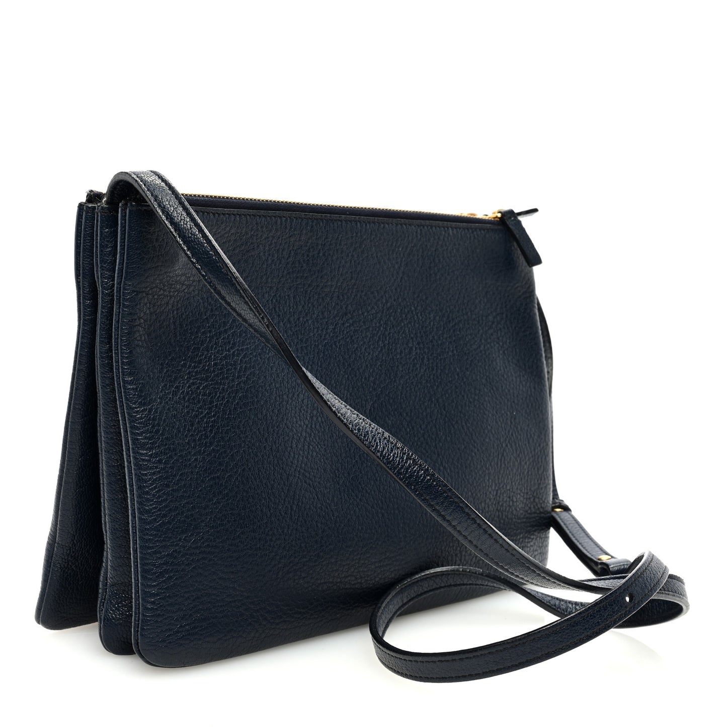 Lambskin Large Trio Crossbody Bag Navy Blue
