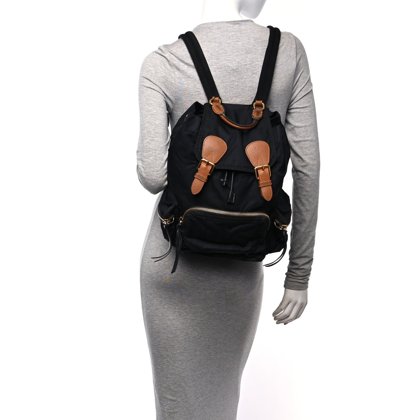 Nylon Medium Rucksack Backpack Black