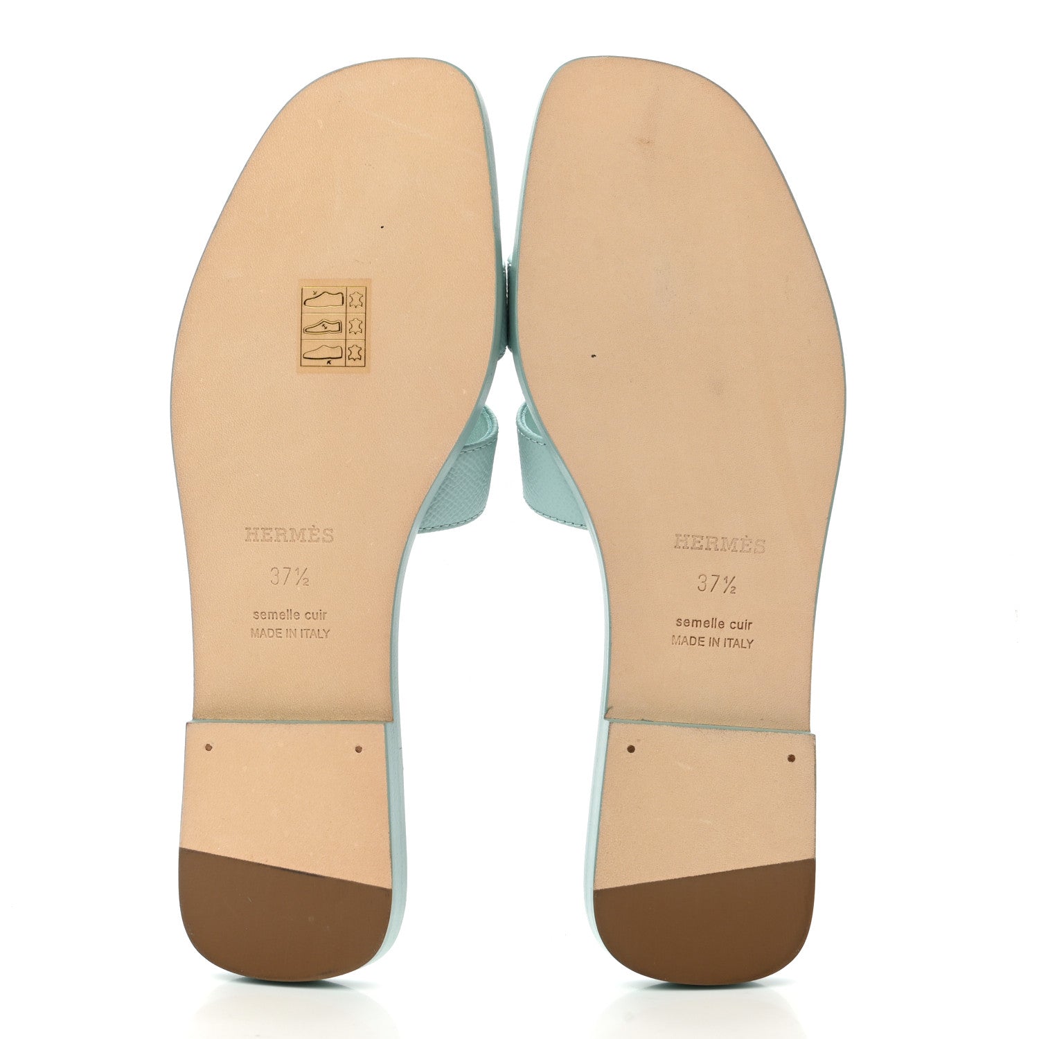 Hermes Epsom Oran Sandals 37.5 Vert Embrun 5 of 8