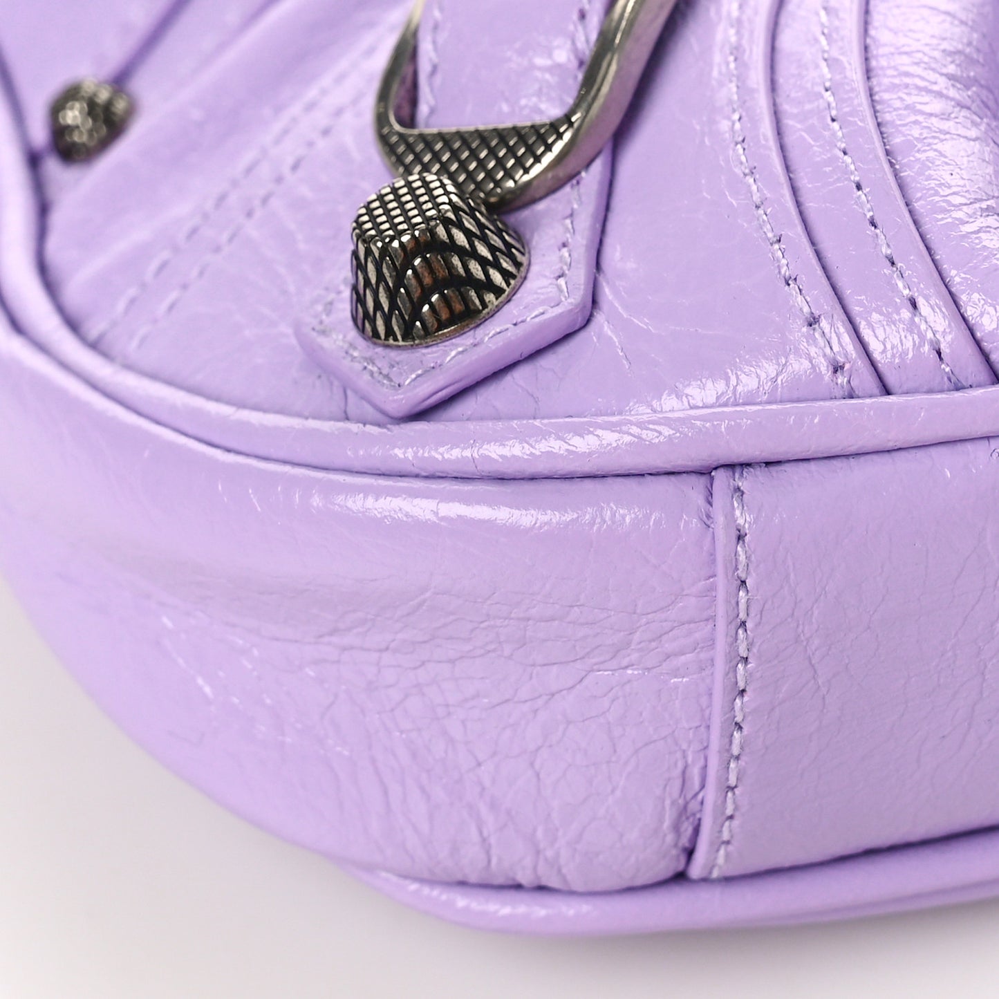 Agneau Arena Le Cagole Mini Purse With Chain Lilac