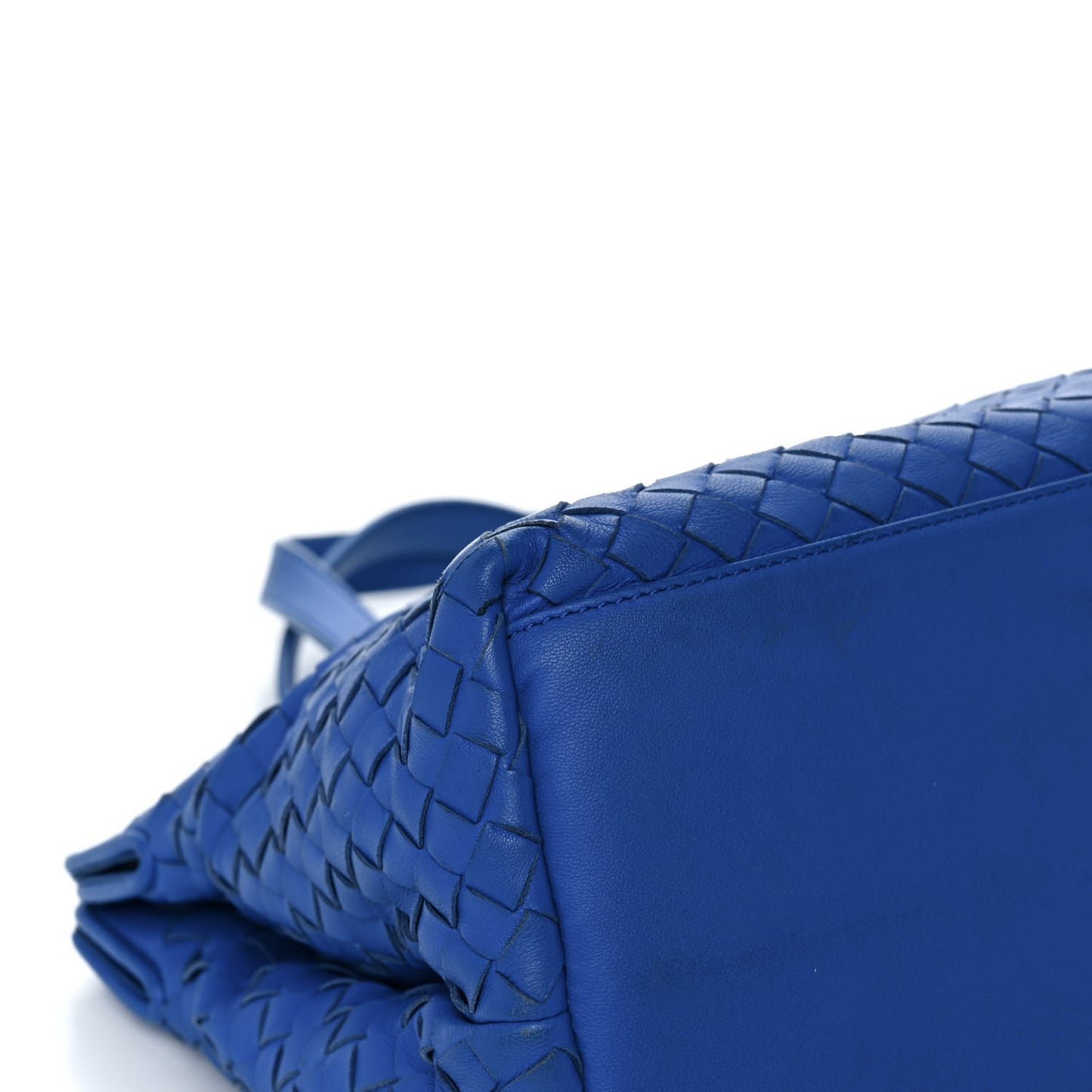 Nappa Intrecciato Small Accordion Tote Blue
