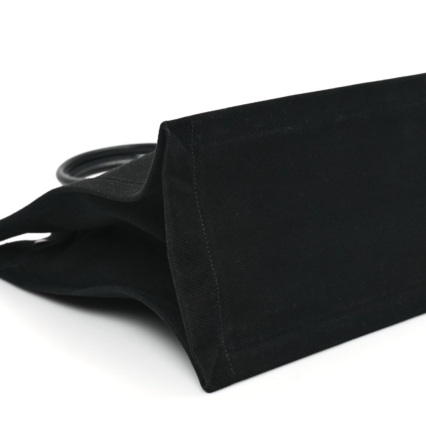 Linen Calfskin Rive Gauche Tote Black