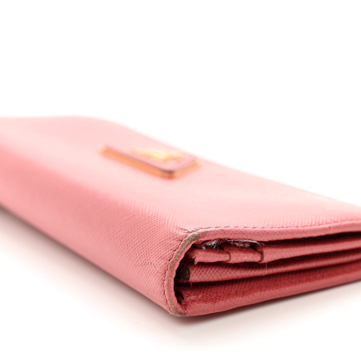 Saffiano Metal Continental Flap Wallet Fragola