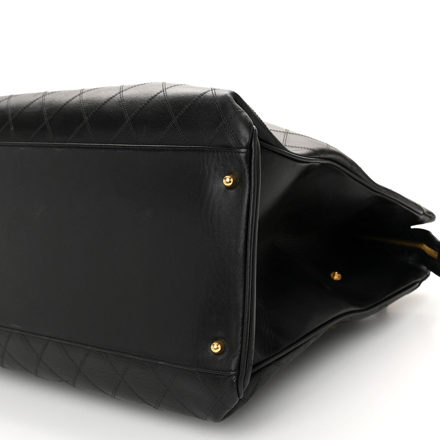 Calfskin Stitched XL Weekender Black