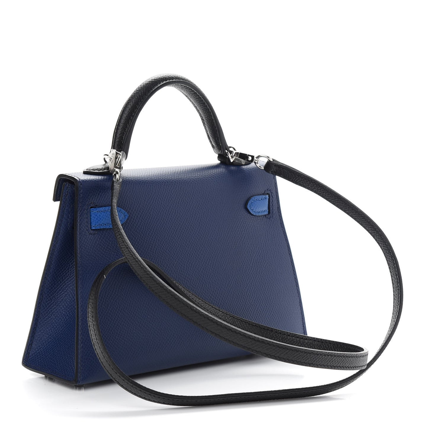 Epsom Mini Kelly Sellier 20 Bleu Saphir Bleu France Black