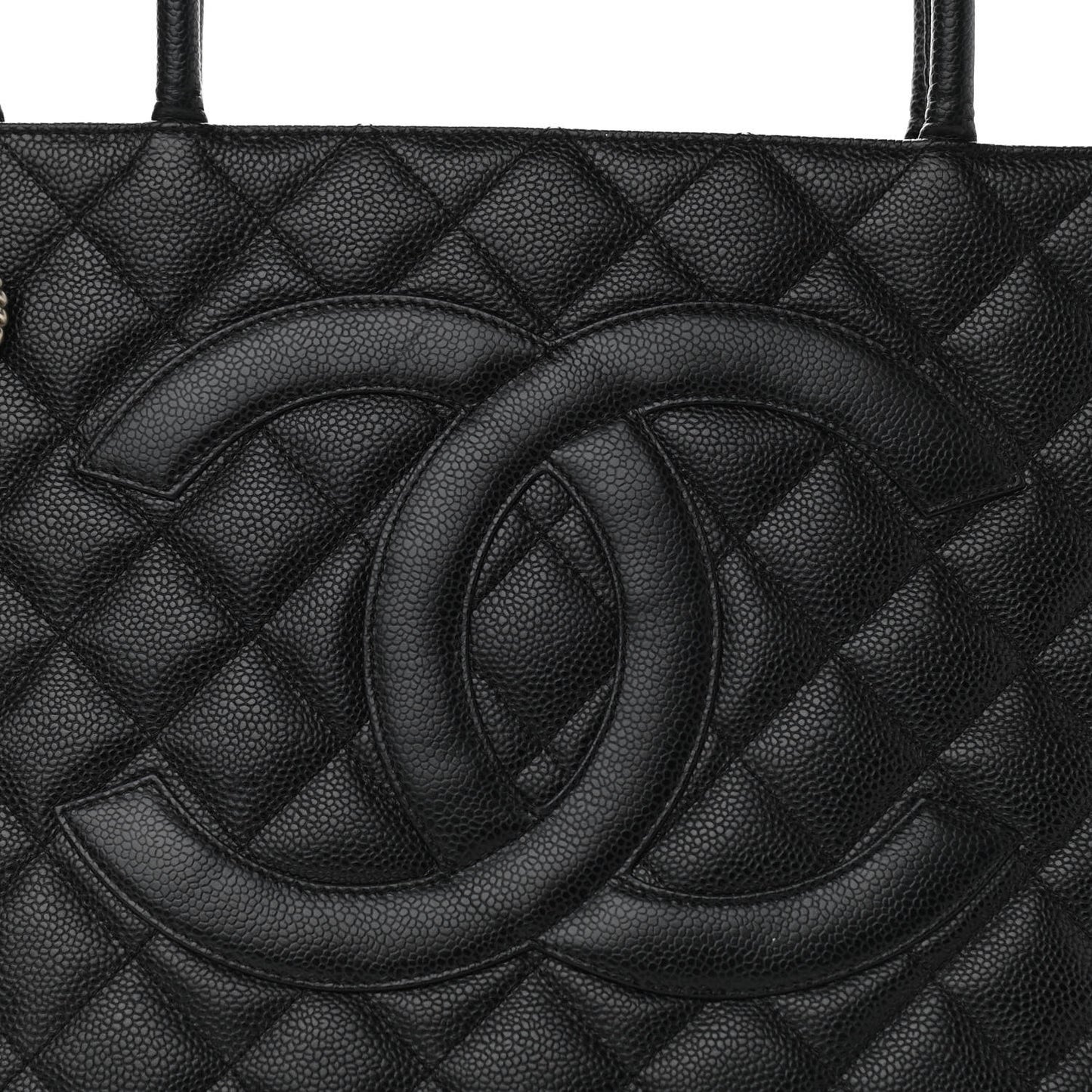 Caviar Quilted Medallion Tote Black