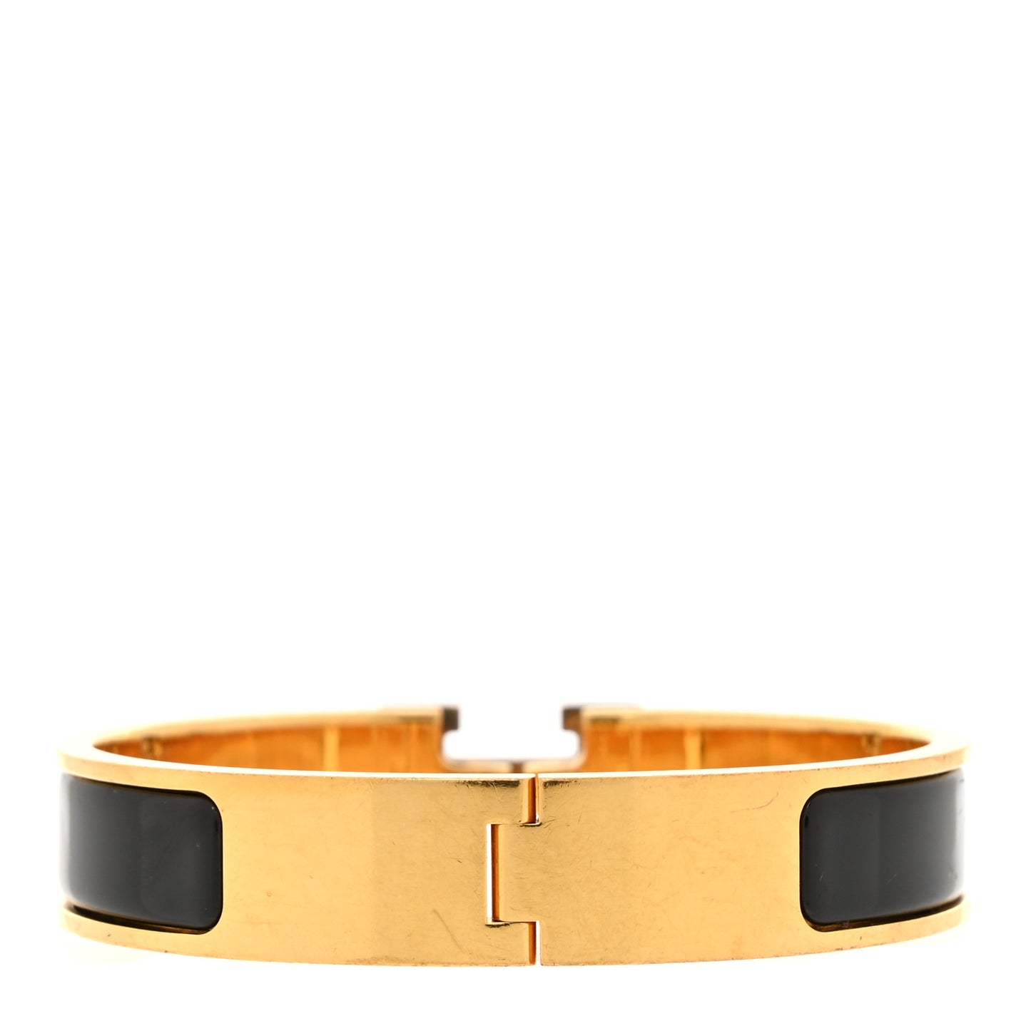 Enamel Narrow Clic Clac H Bracelet GM Black
