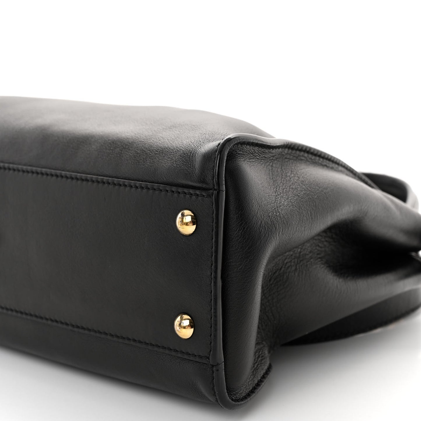 Vitello Seta Shiny Nappa Medium Peekaboo Iconic Satchel Black
