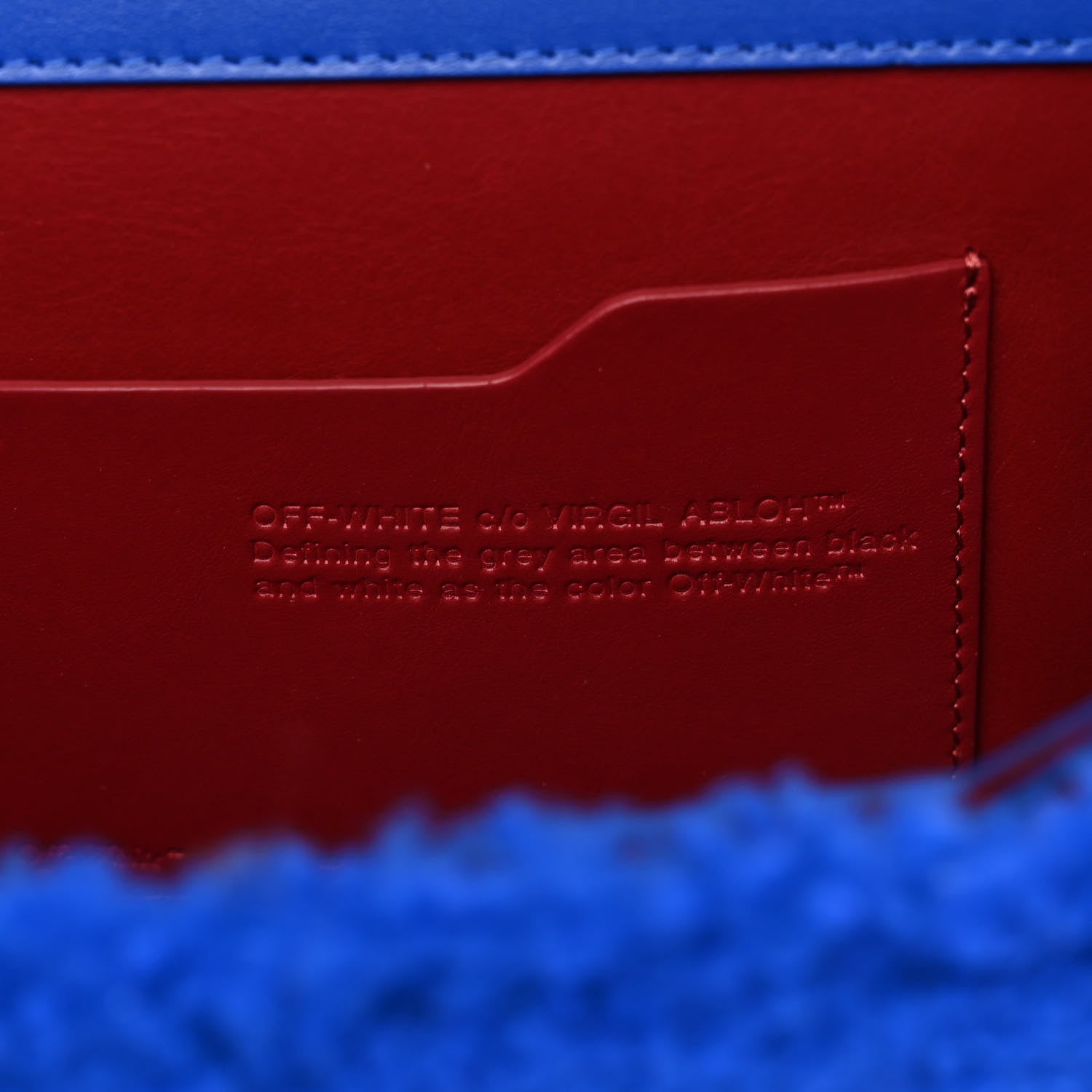 Off-White Shearling Calfskin Jitney 2.8 Bag Blue 7 of 12