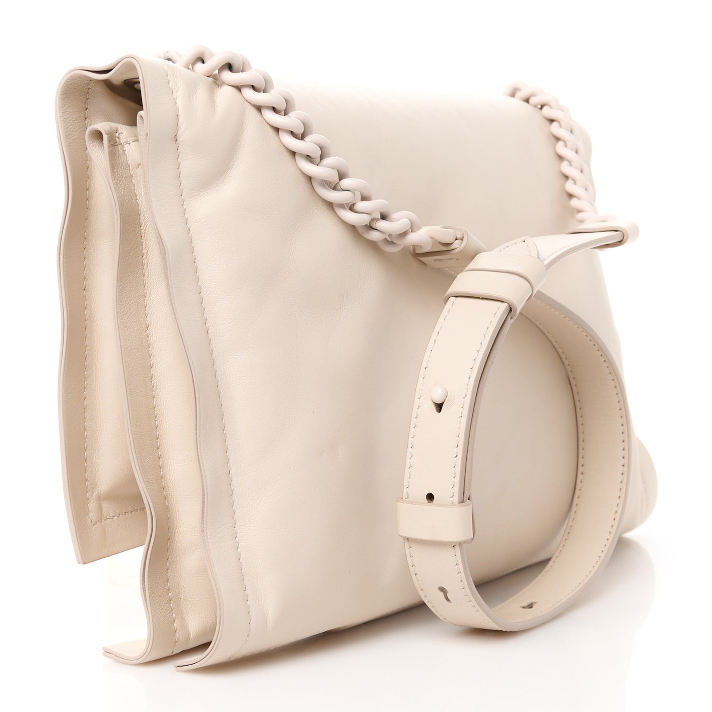 Calfskin Small Viva Bow Shoulder Bag Bone