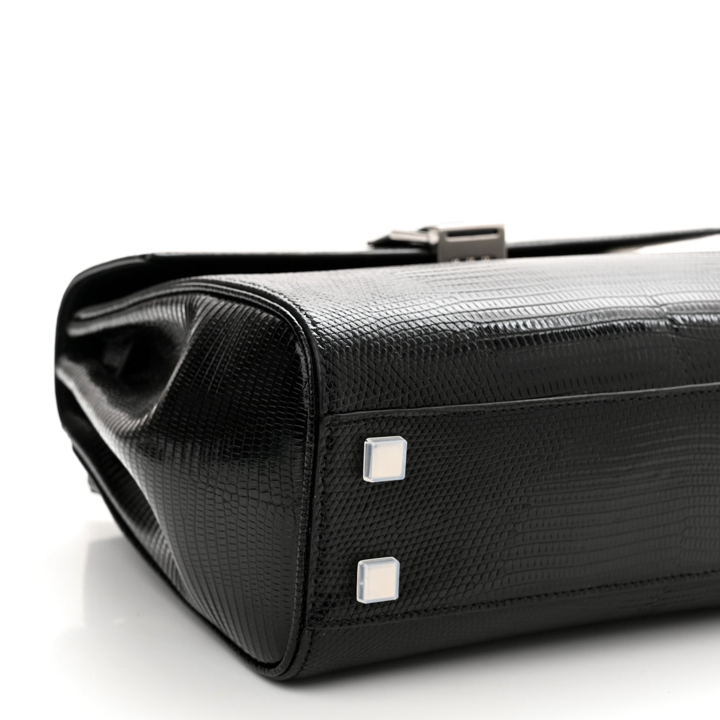 Lizard Le Fermoir Top Handle Bag Small Black