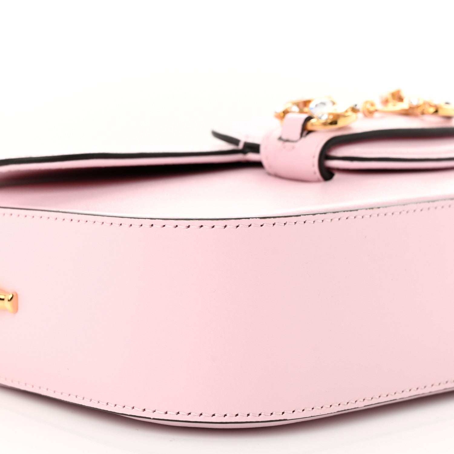 Gucci Azalea Calfskin Crystal Small Horsebit 1955 Chain Shoulder Bag Pink 9 of 11