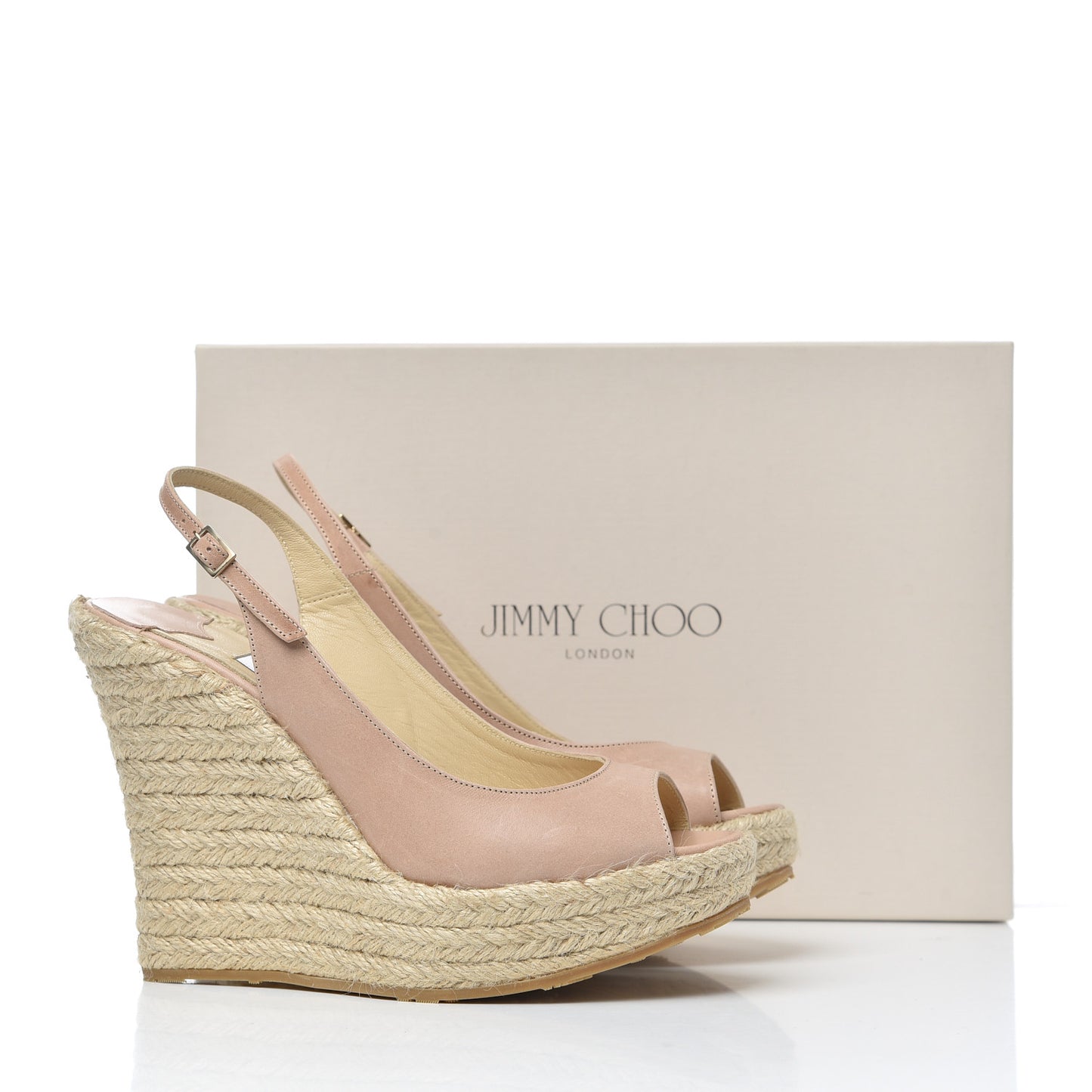 Nappa Polar Slingback Espadrille Wedges 39 Nude