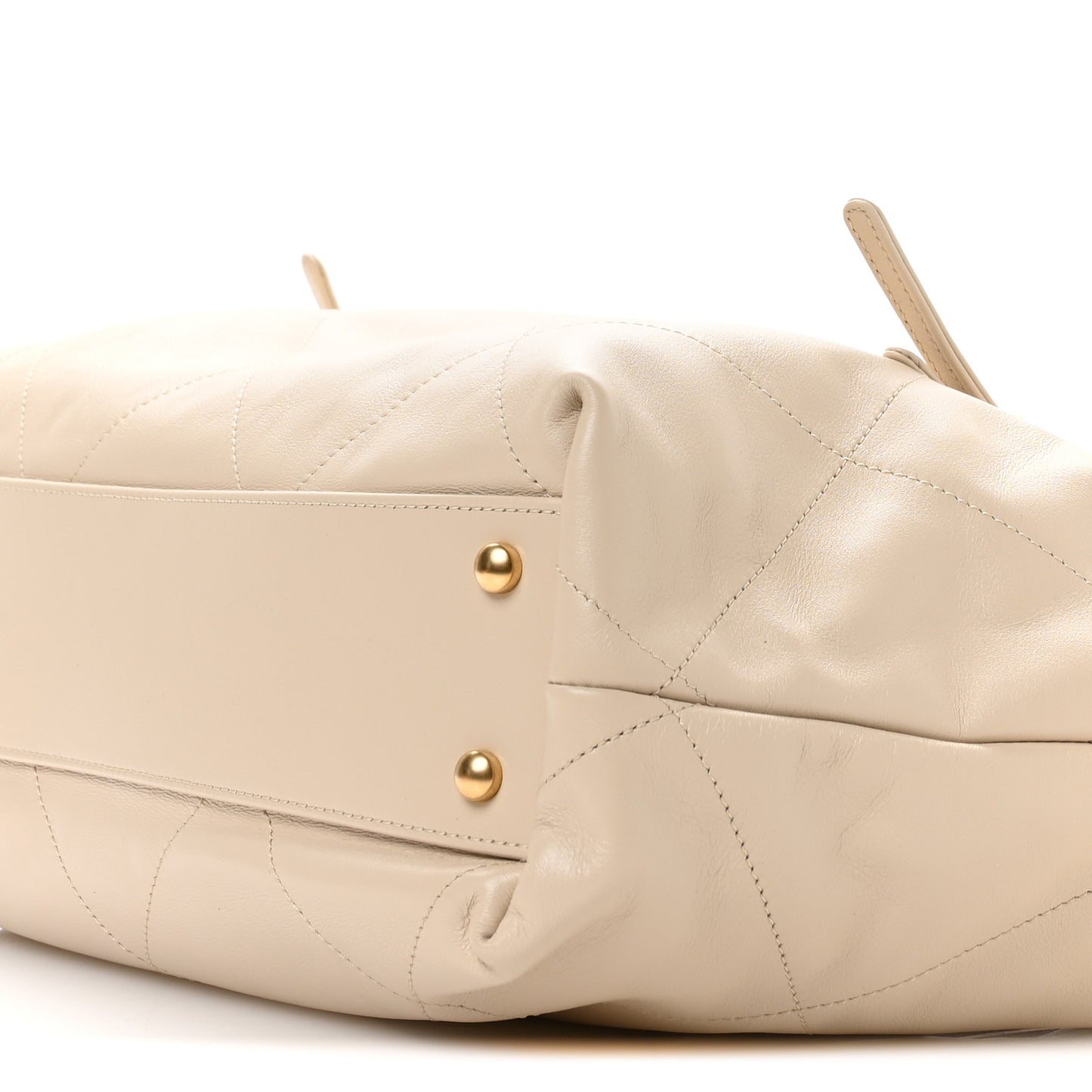 Calfskin Quilted Maxi Coco Large Shopping Bag Beige
