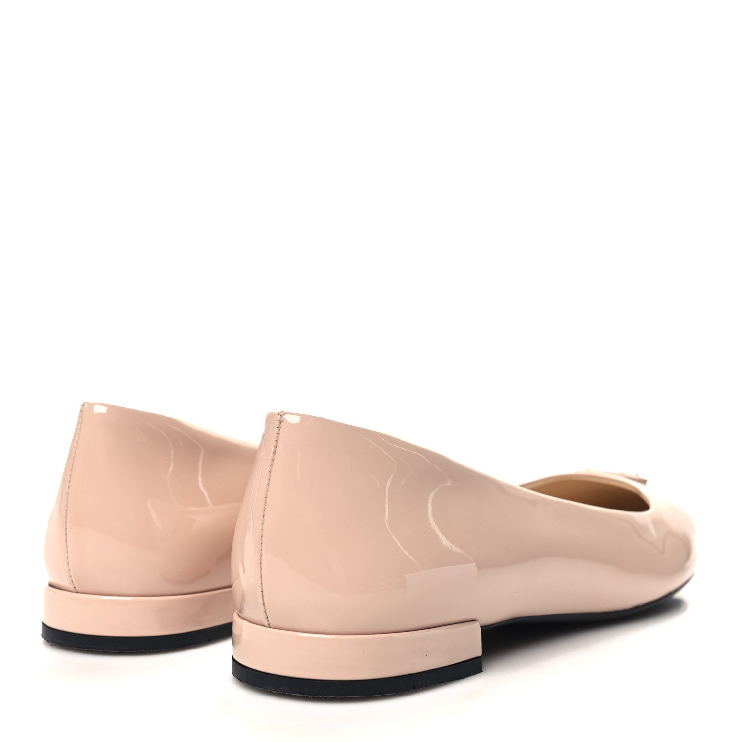 Prada Patent Triangle Ballerina Flats 39.5 Cipria 4 of 10