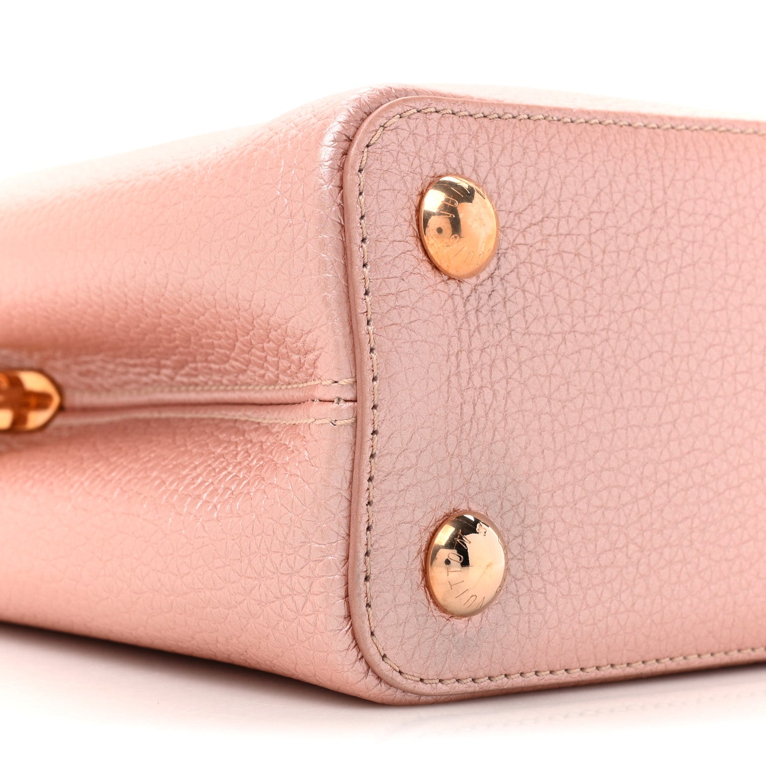 Louis Vuitton Metallic Taurillon Capucines BB Pearly Pink 9 of 10