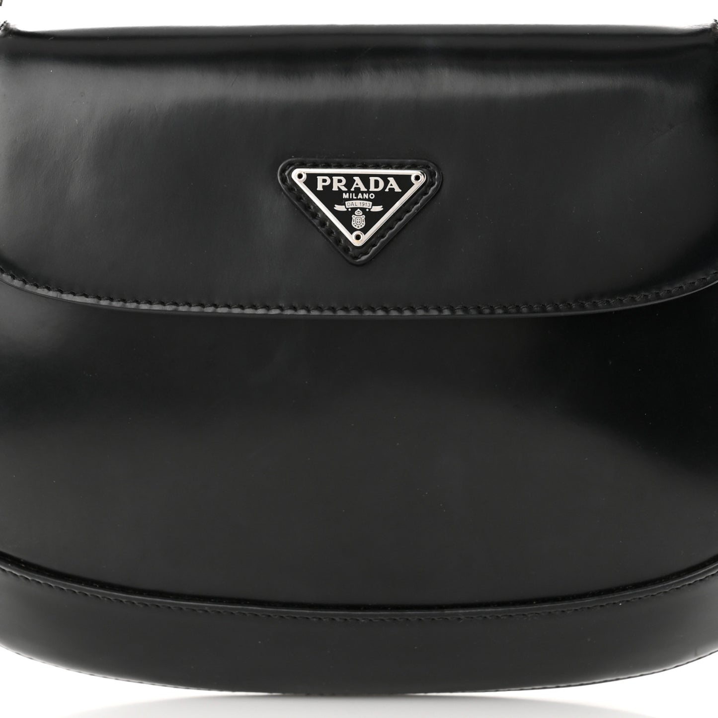 Spazzolato Cleo Flap Shoulder Bag Black