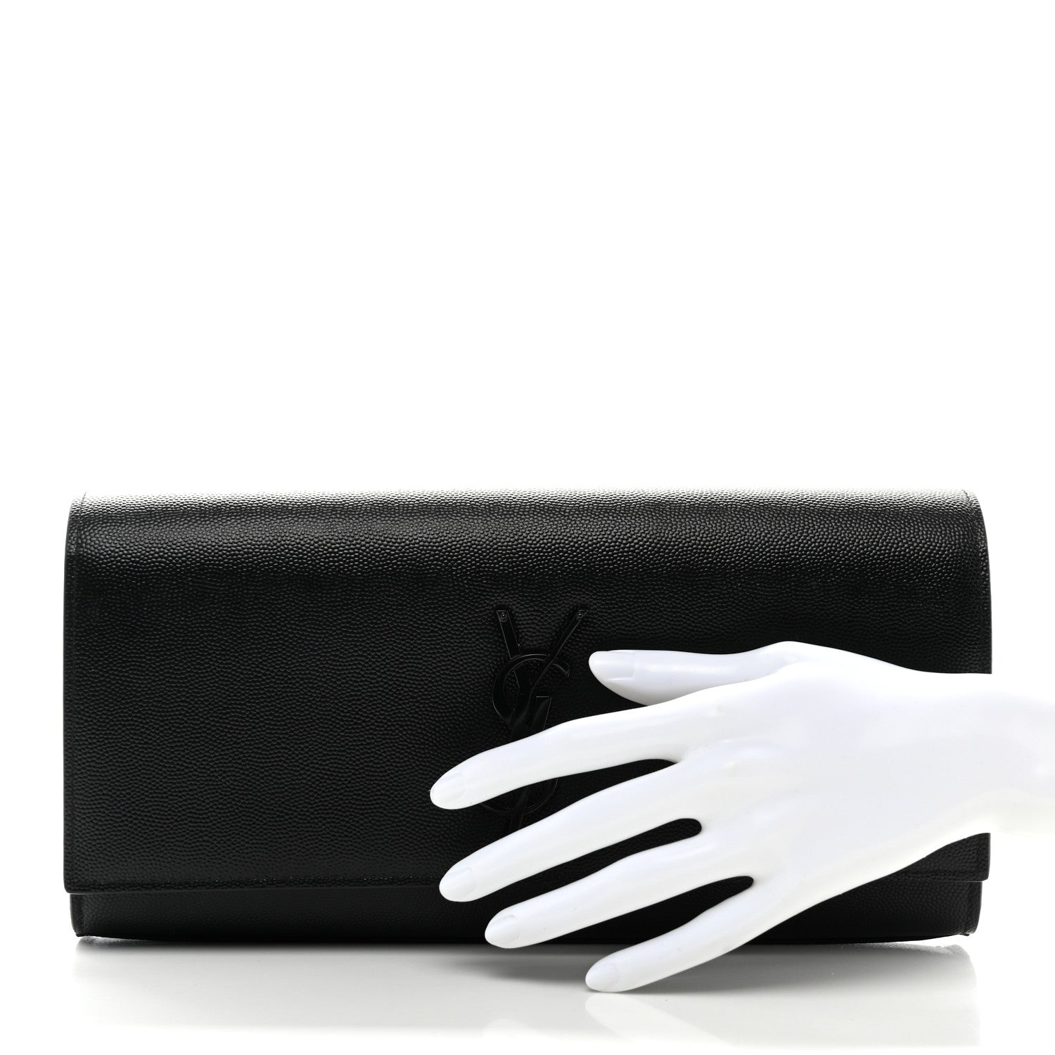 Saint Laurent Grain De Poudre Monochrome Monogram Cassandre Clutch Black 2 of 7