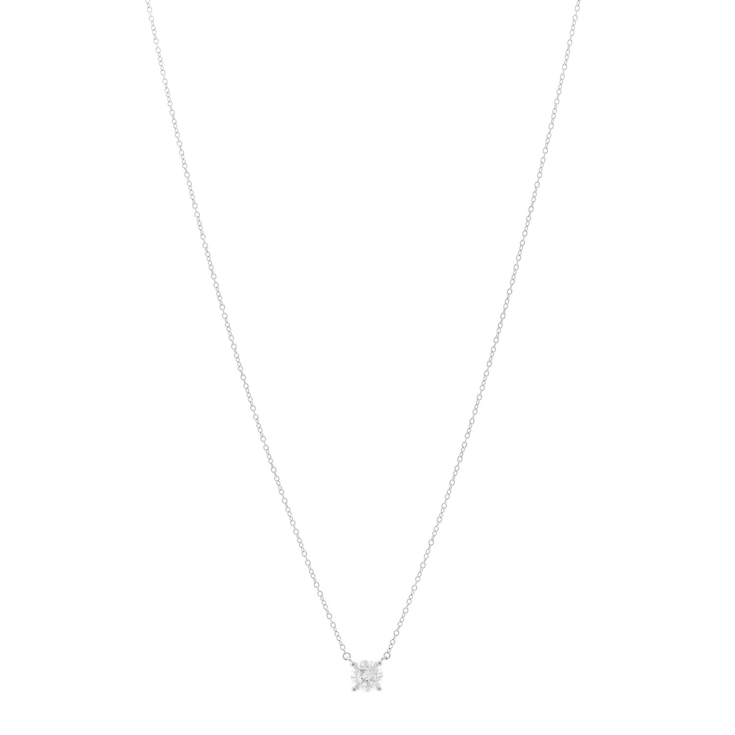 Platinum Diamond .80ct Solitaire Pendant Necklace