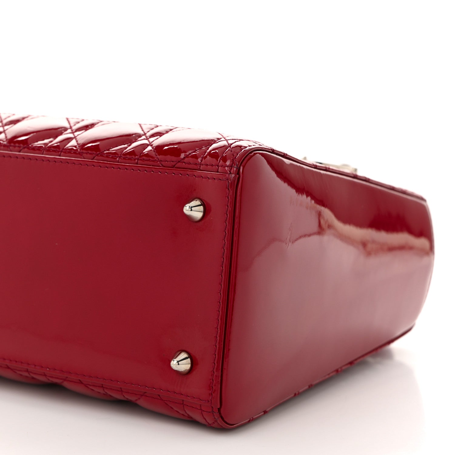 Christian Dior Patent Cannage Medium Lady Dior Red 10 of 11