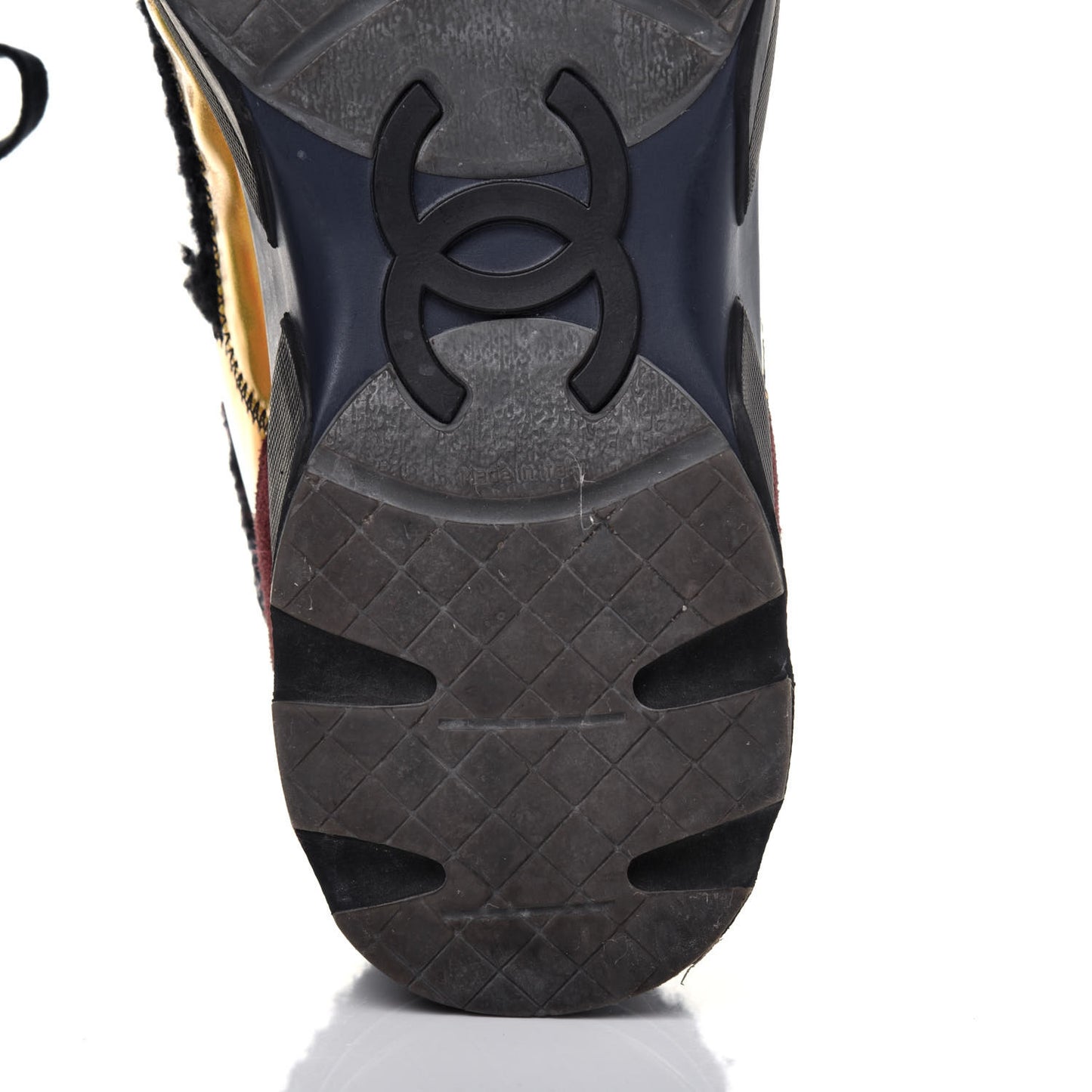 Tweed Suede Calfskin Runway Sneakers 37 Black Multicolor