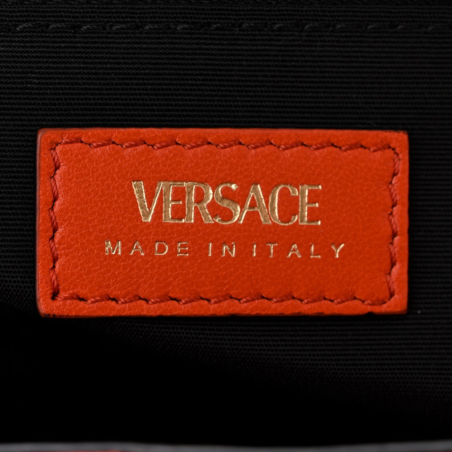 Nappa Quilted Medusa Chain Shoulder Bag Dark Orange