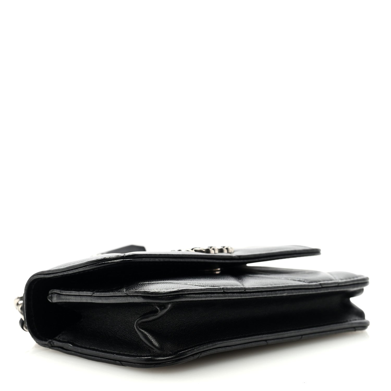 Chanel Lambskin Quilted Chanel 19 Flap Phone Holder With Chain Black 4 of 10