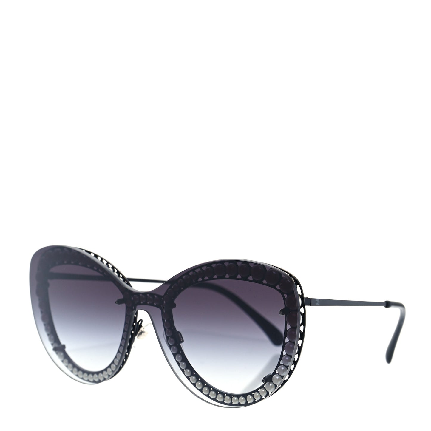 Acetate Metal Pearl Butterfly Sunglasses 4236-H Black
