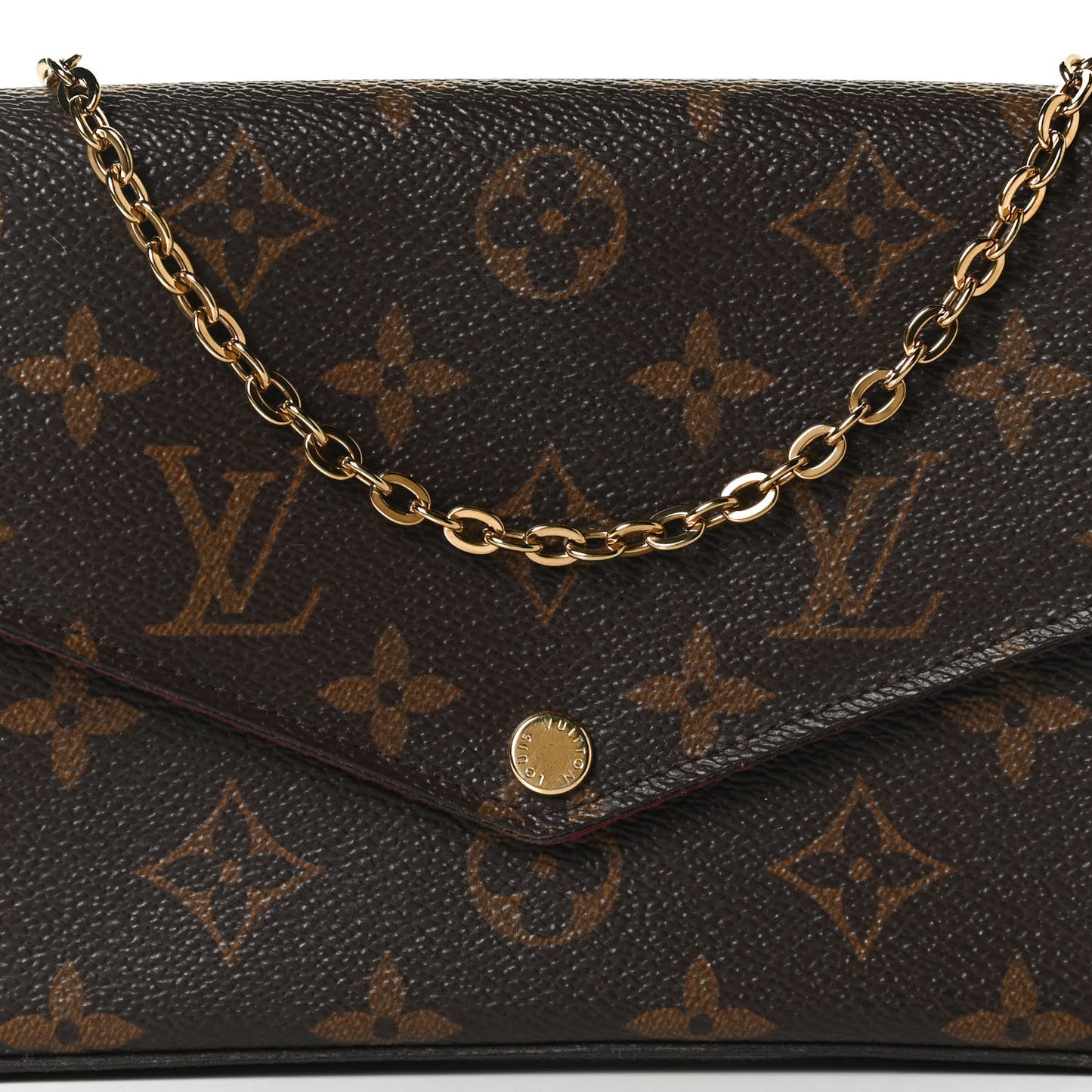 Monogram Pochette Felicie Chain Wallet Fuchsia