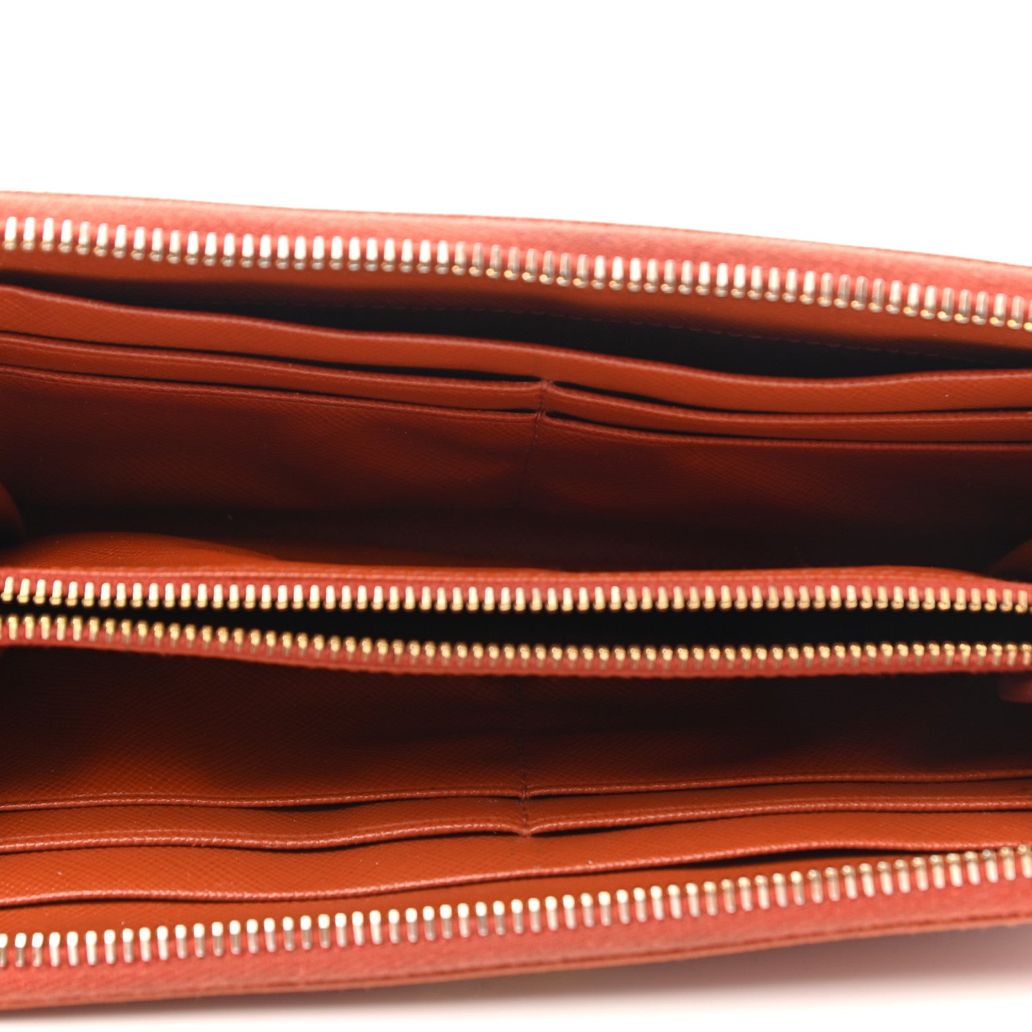 Prada Saffiano Metal Zip Around Wallet Rame 5 of 9