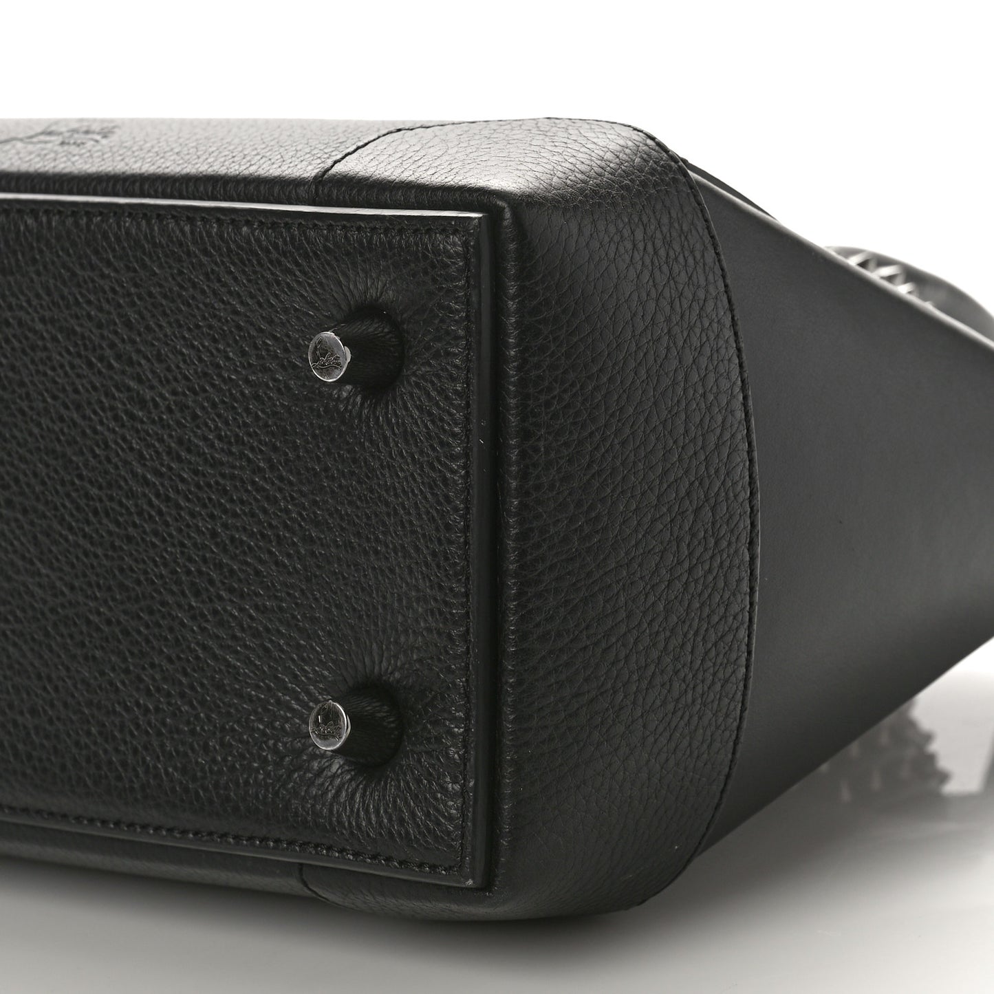 Grained Calfskin Spike Small Eloise Tote Black