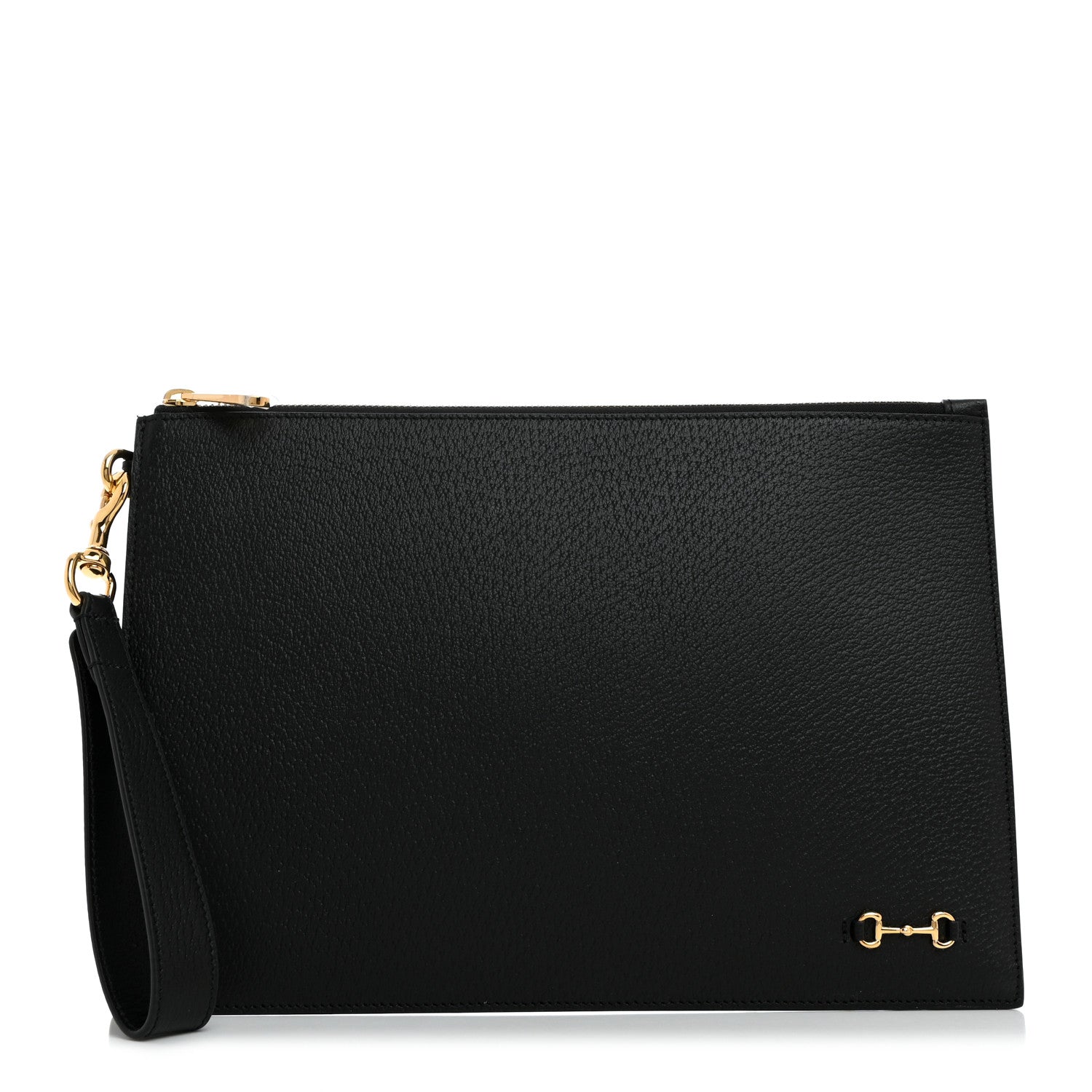 Gucci Calfskin Horsebit 1955 Wristlet Pouch Black 1 of 7