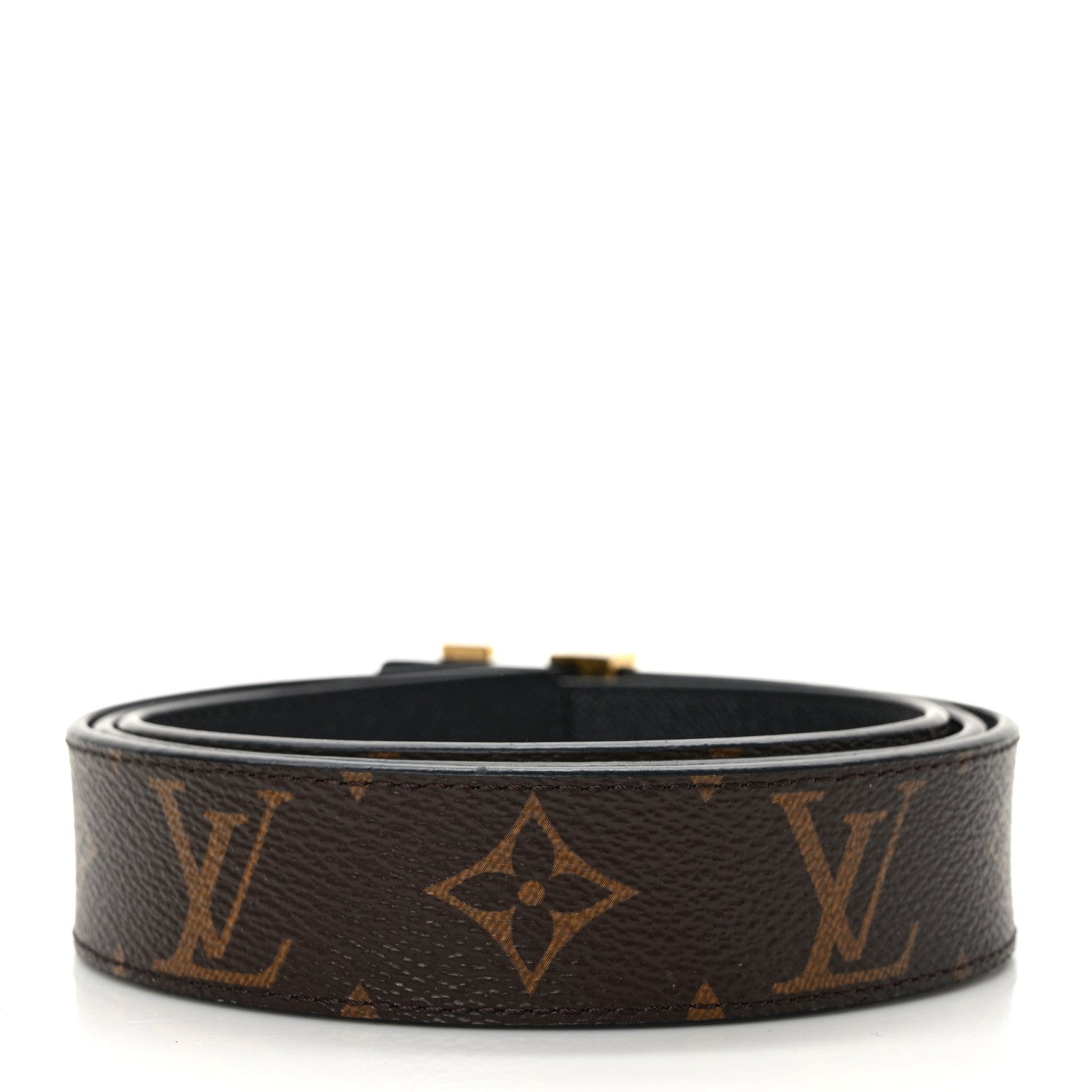 Louis Vuitton Calfskin Monogram 30mm LV Initiales Reversible Belt 95 38 Black 2 of 4