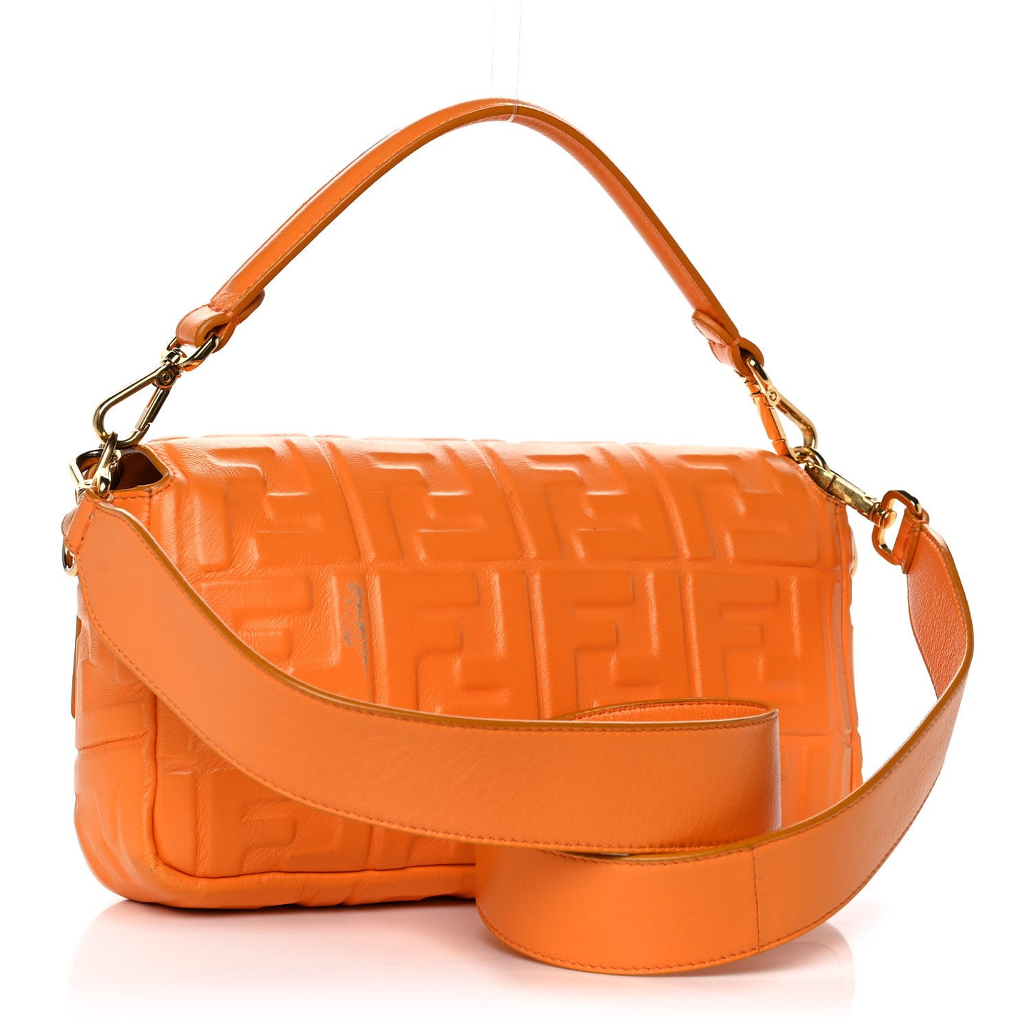 Nappa FF 1974 Embossed Baguette Clementine