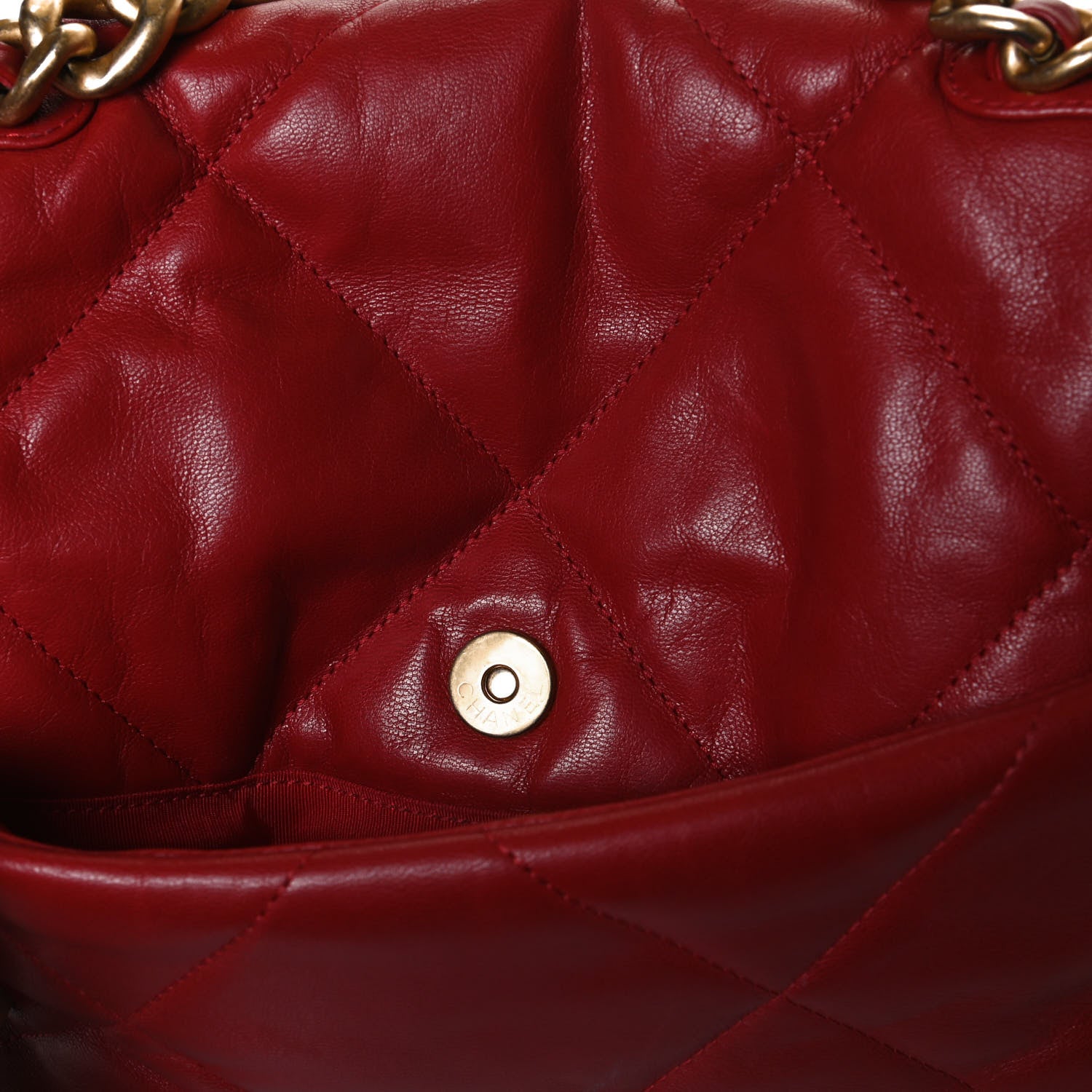 Chanel Lambskin Quilted Large Chanel 19 Flap Red 15 of 16