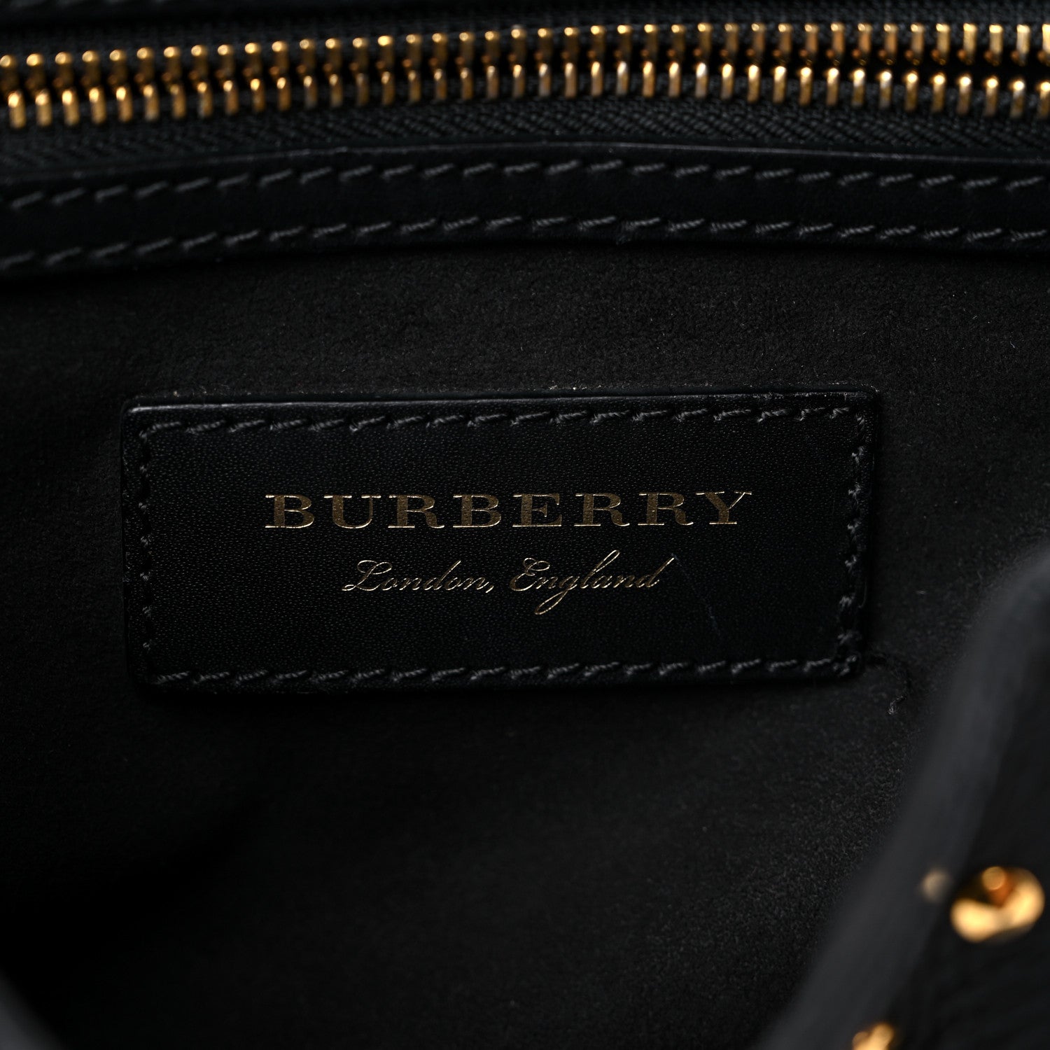 Burberry Calfskin Studded Bridle Saddle Bag Black 6 of 12
