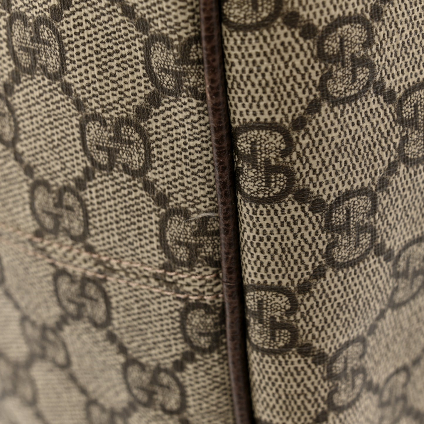 GG Supreme Monogram Web Medium Duffle Bag Brown