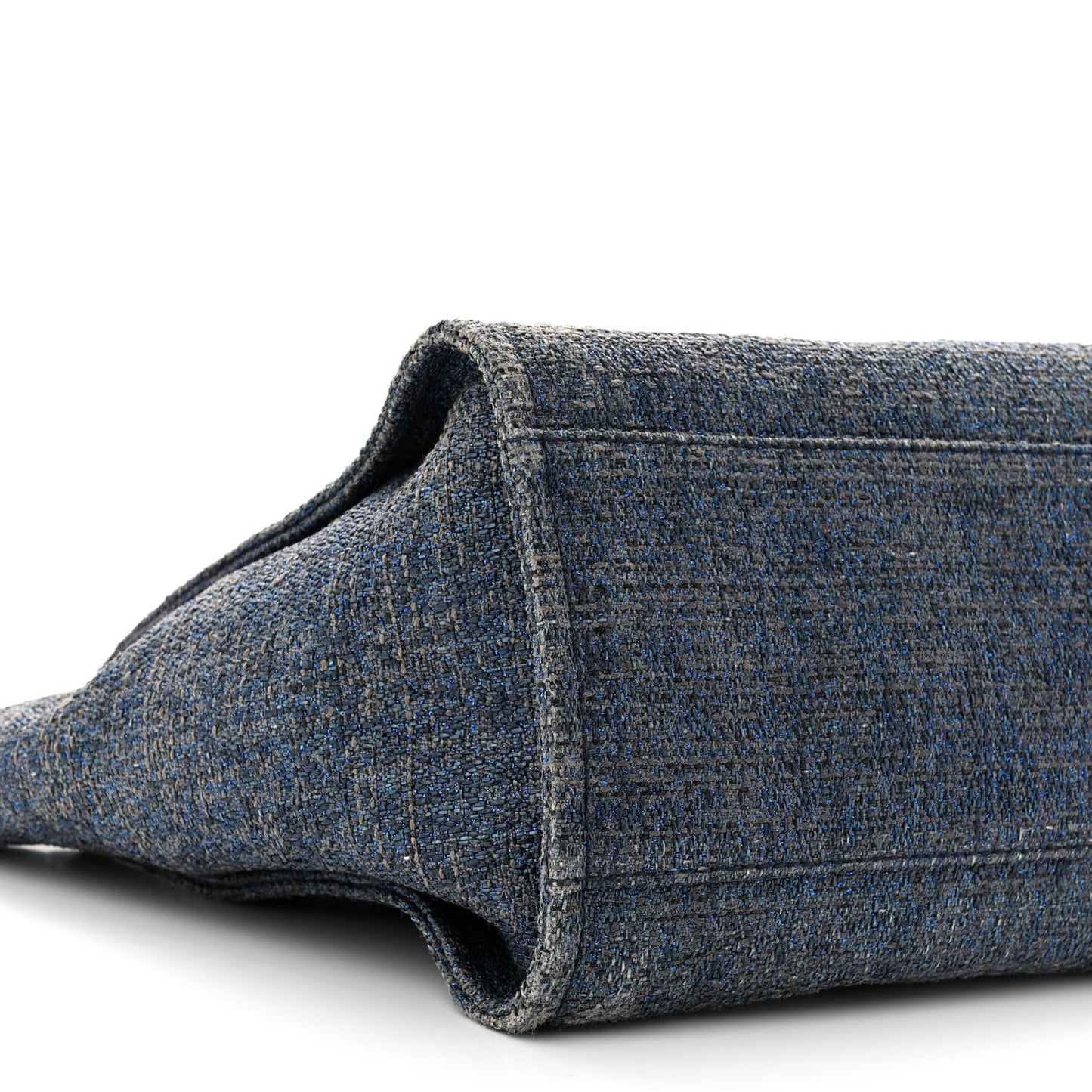 Lurex Canvas Medium Deauville Tote Navy Blue