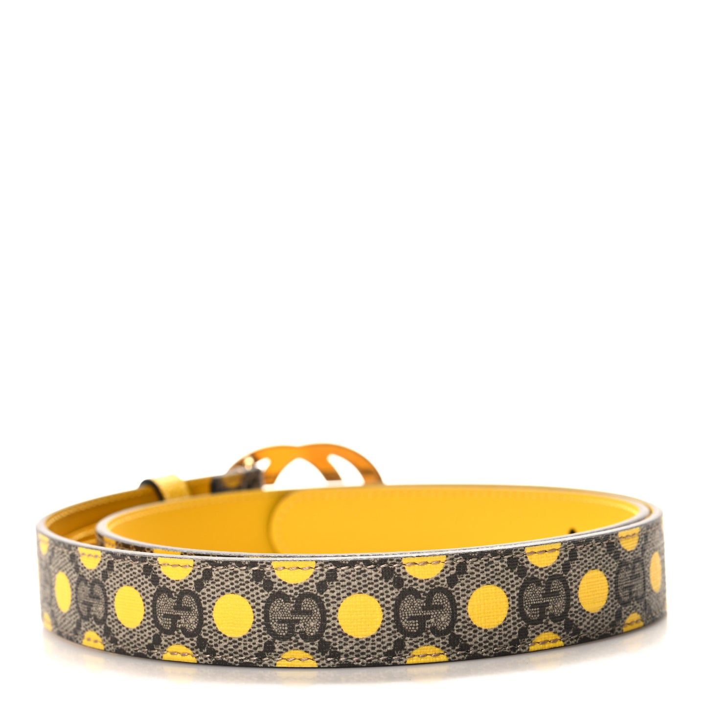 GG Supreme Monogram Moon Calfskin Memorable Interlocking G 37mm Belt 85 34 Beige Ebony Stone Topaz