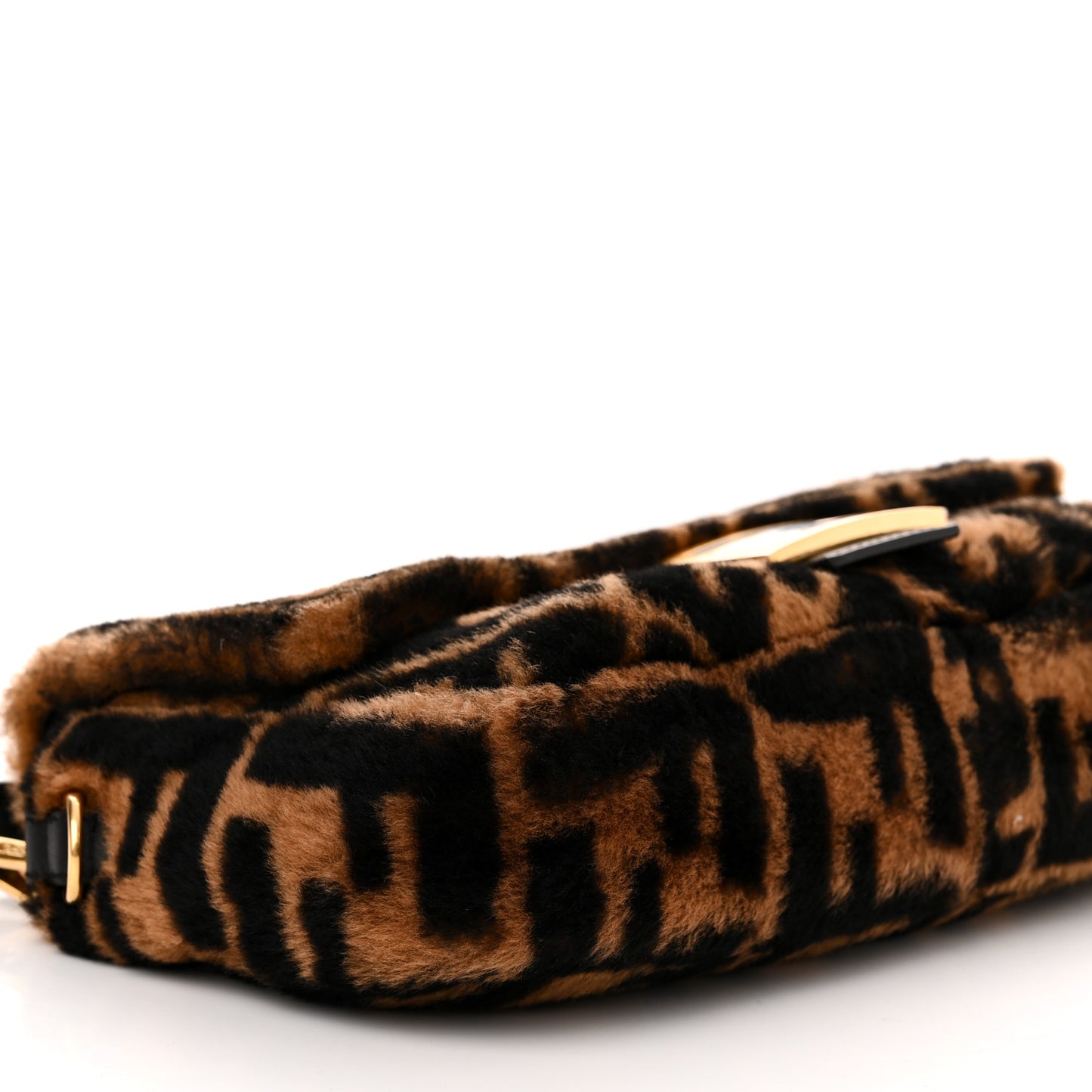Shearling Vitello Dolce Macro FF 1974 Baguette Tobacco Black