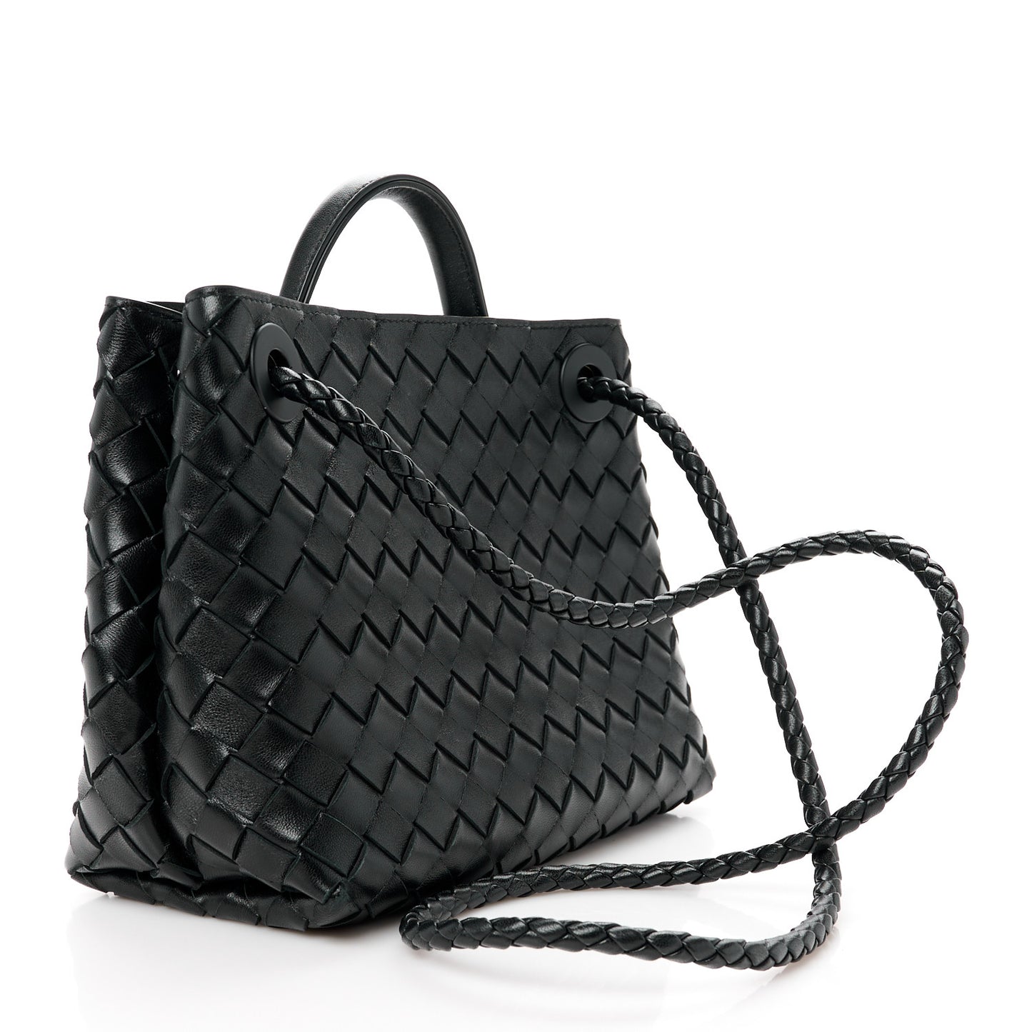 Nappa Intrecciato Small Andiamo Shoulder Bag Black