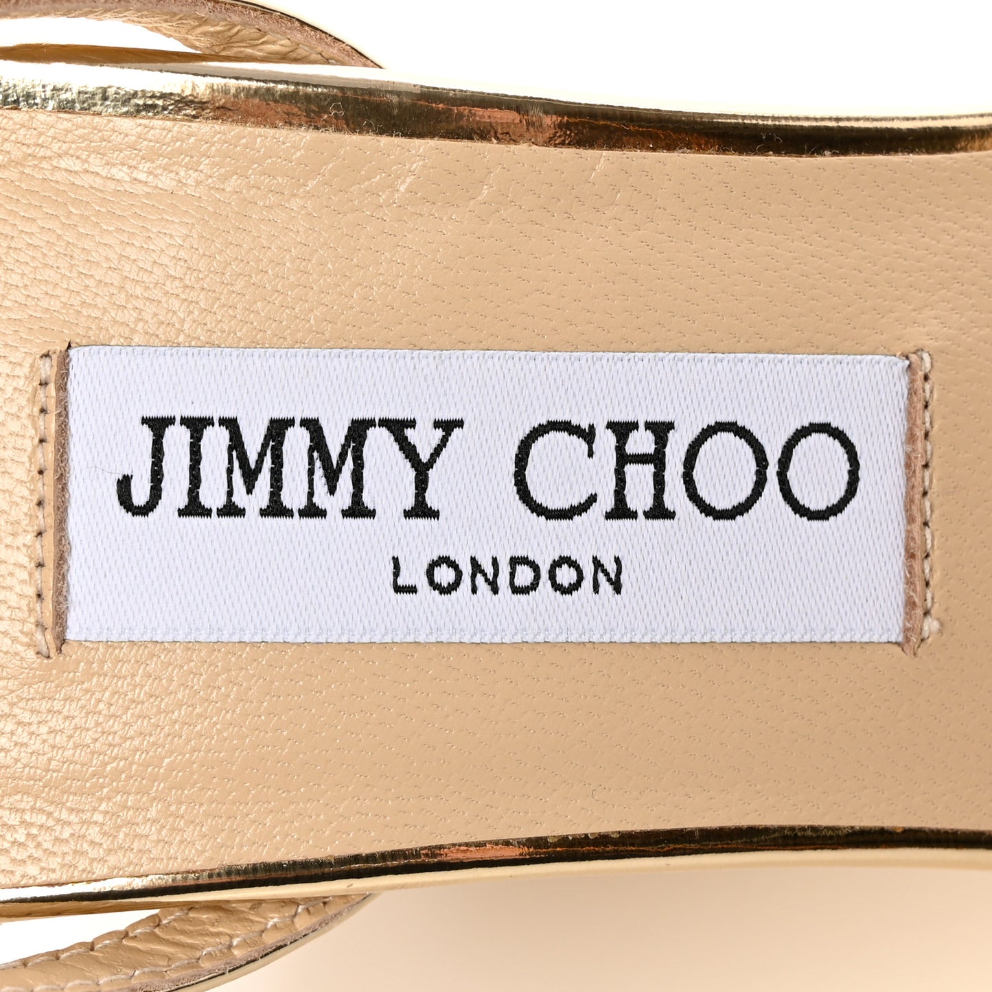 Metallic Calfskin Crystal Embellished Bing 120 Wedge 40 Gold