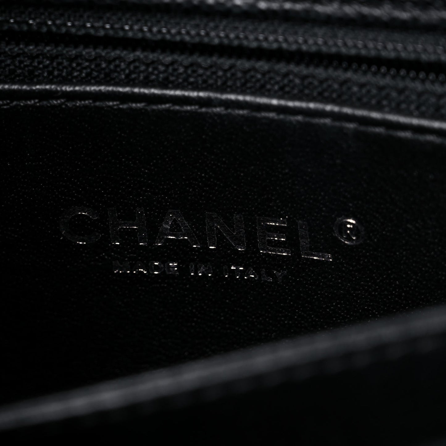 Caviar Lizard Embossed Quilted Mini Coco Handle Flap Black