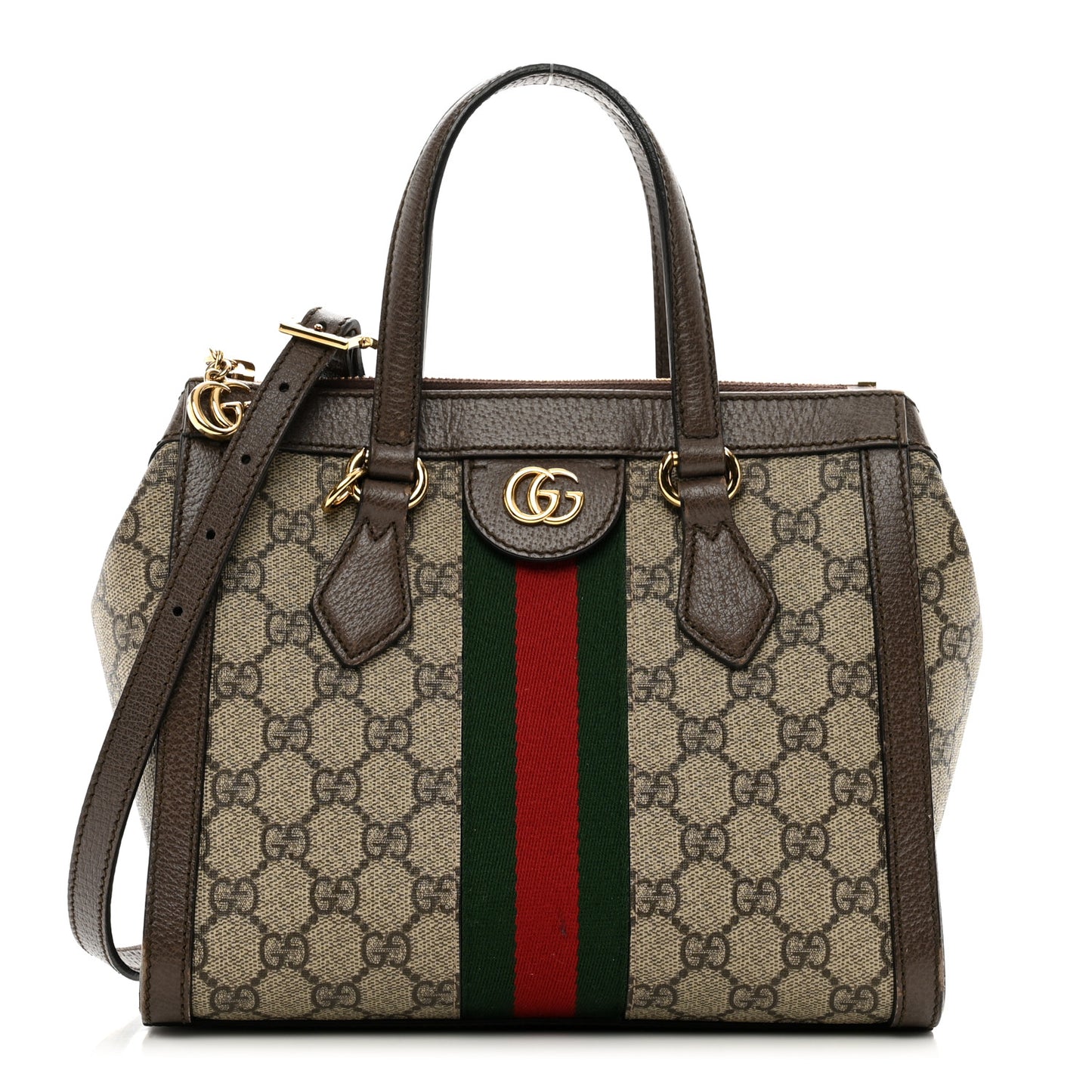 GG Supreme Monogram Small Ophidia Tote Bag Brown
