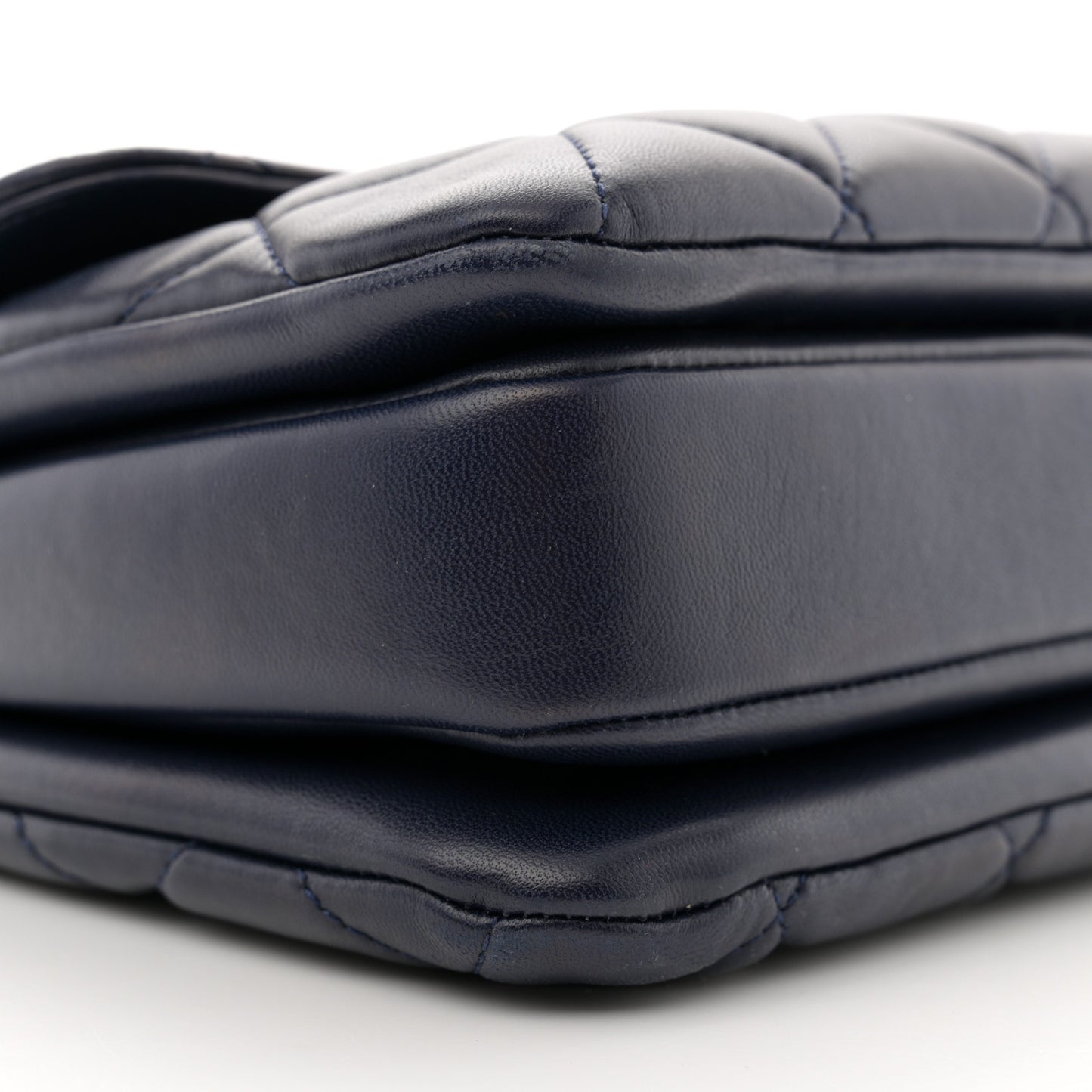 Lambskin Quilted Small Trendy CC Flap Dual Handle Bag Navy