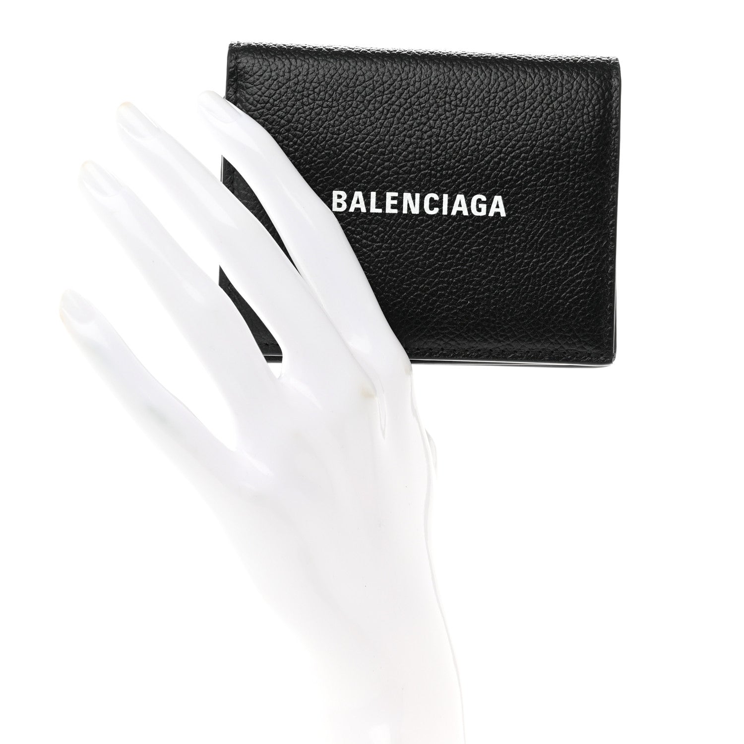 Balenciaga Calfskin Logo Wallet Black 2 of 8