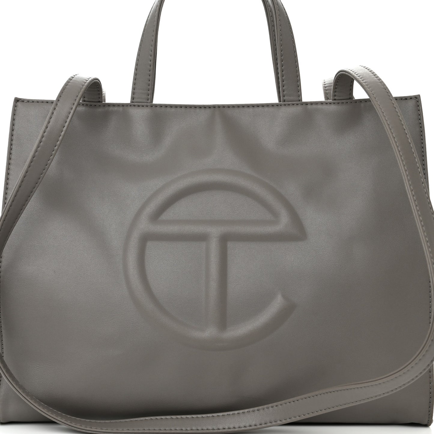 Vegan Leather Medium Shopping Bag Grey