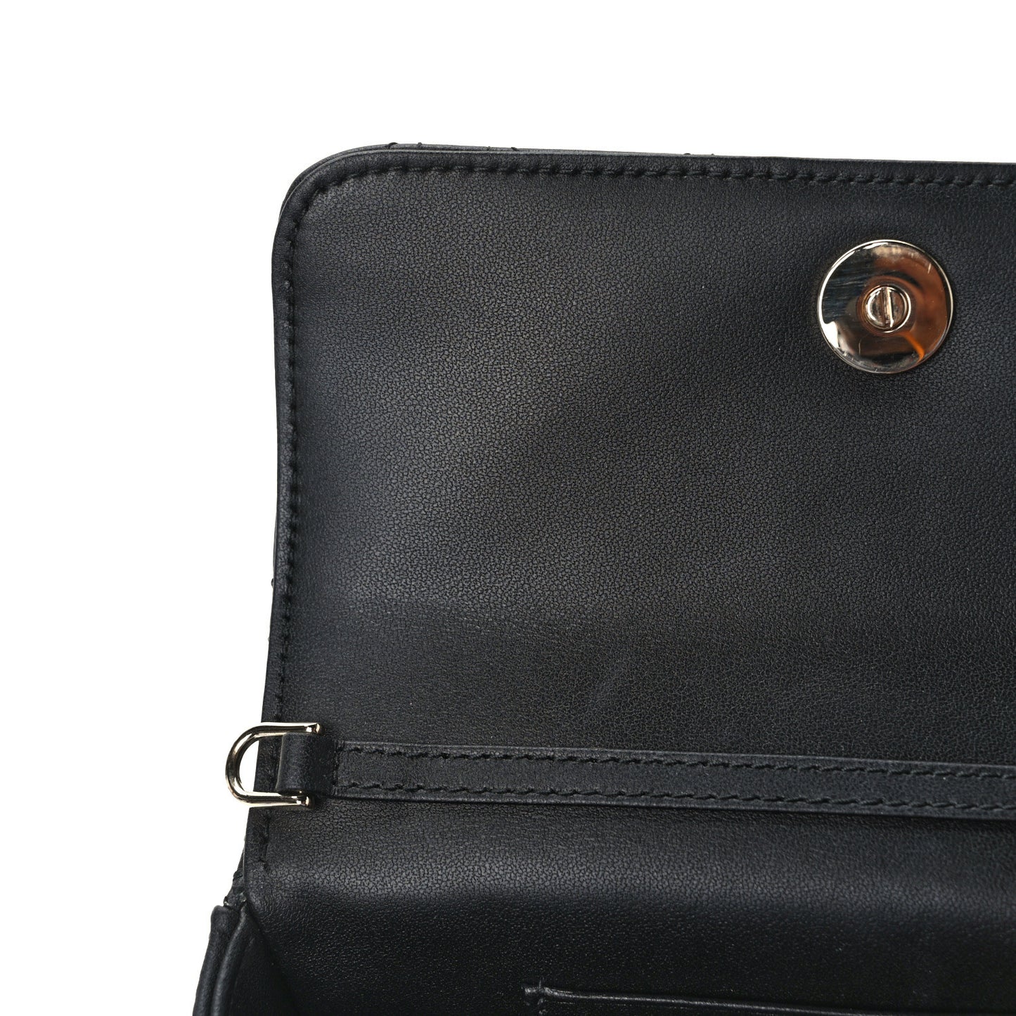 Lambskin Cannage Dior Talk Phone Pouch Black