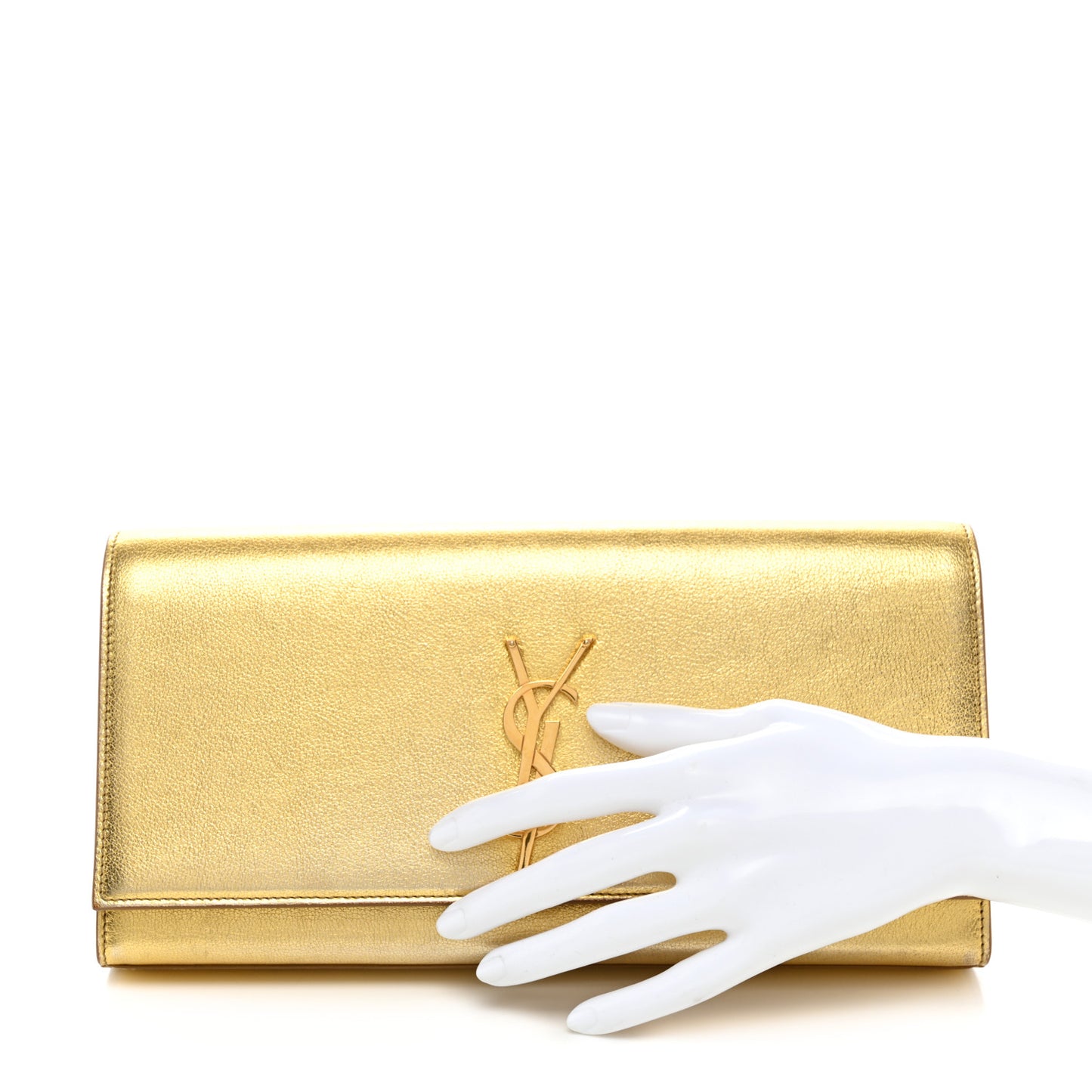 Metallic Calfskin Classic Monogram Cassandre Clutch Gold
